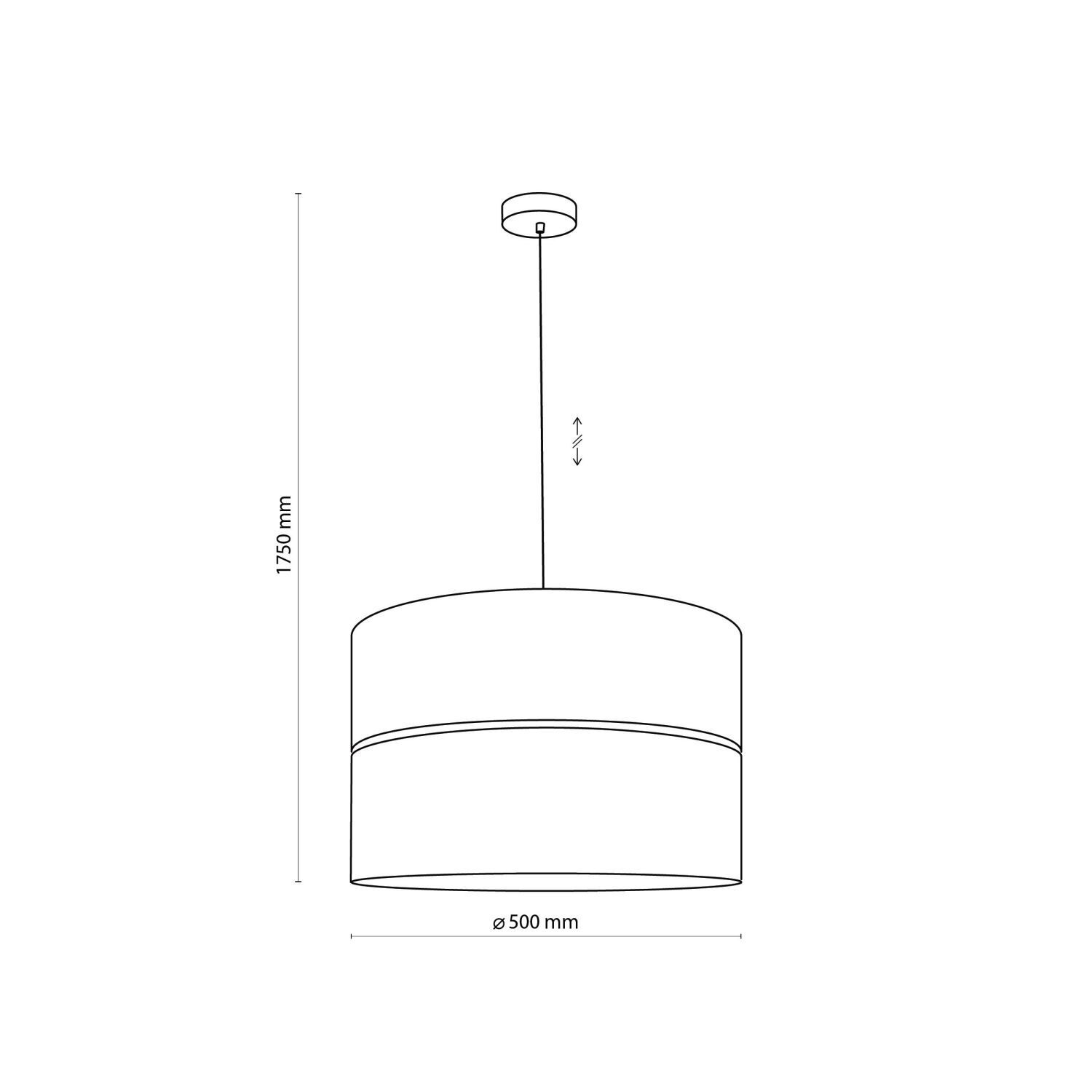 Hängelampe rund Ø 50 cm Stoff Metall E27 Schwarz Gold