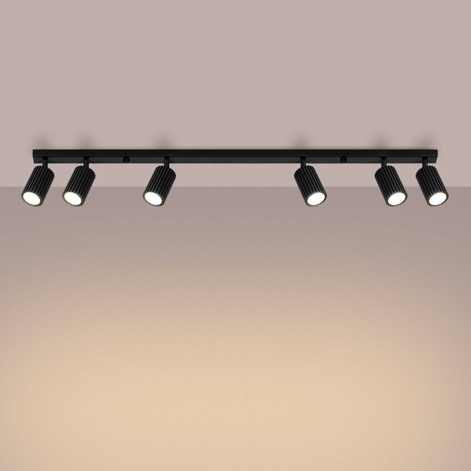 Deckenstrahler Schwarz 117 cm lang flammig GU10 schwenkbar