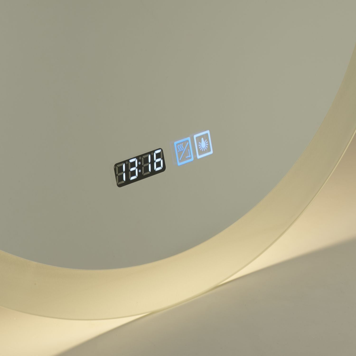 LED Wandspiegel mit Licht Touch Dimmer IP44 28 W rund