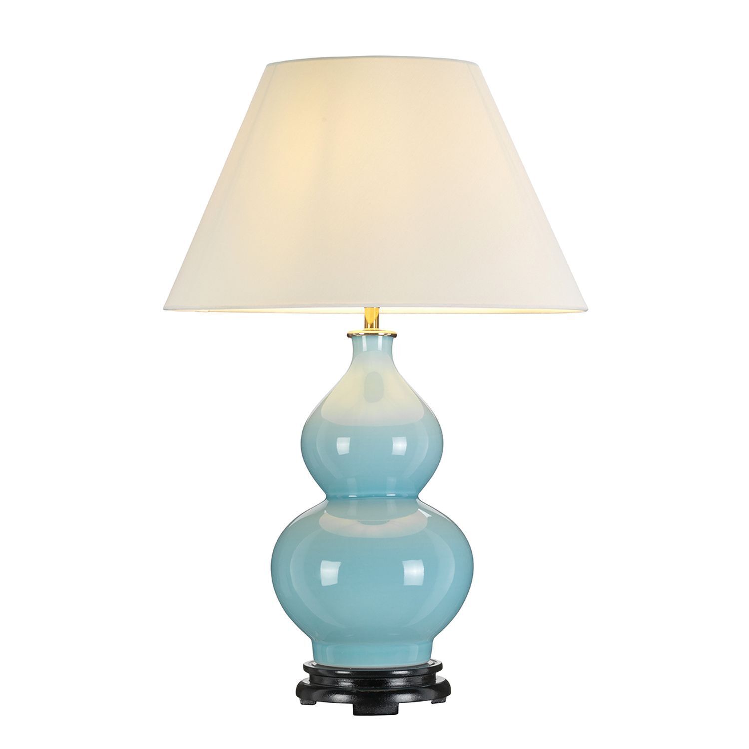 Tischlampe Keramik Stoff Hellblau Stoff 64 cm hoch