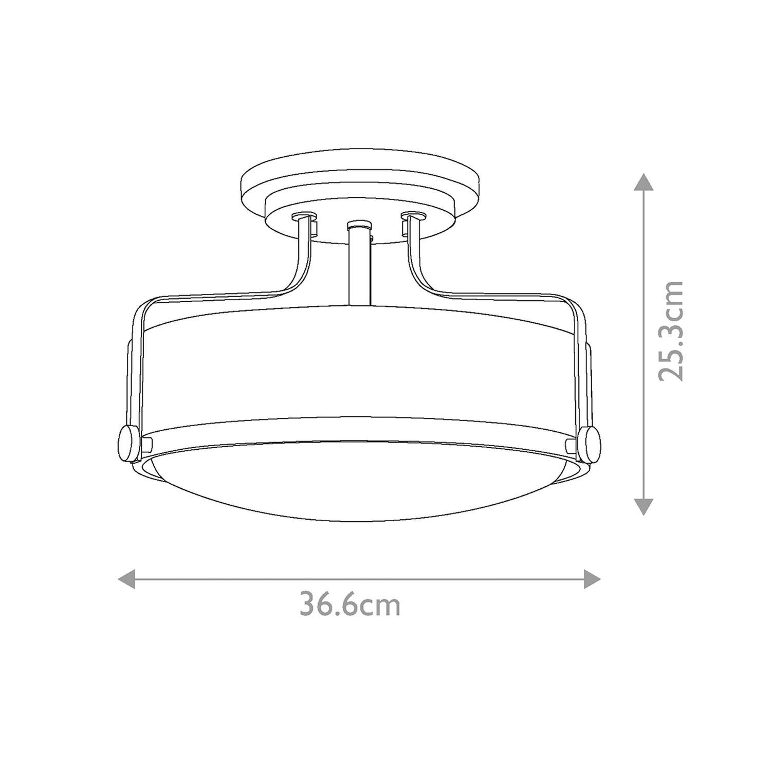 Deckenleuchte, Kuppel-Design, Metallrahmen, Weiß, Durchmesser-36.6cm