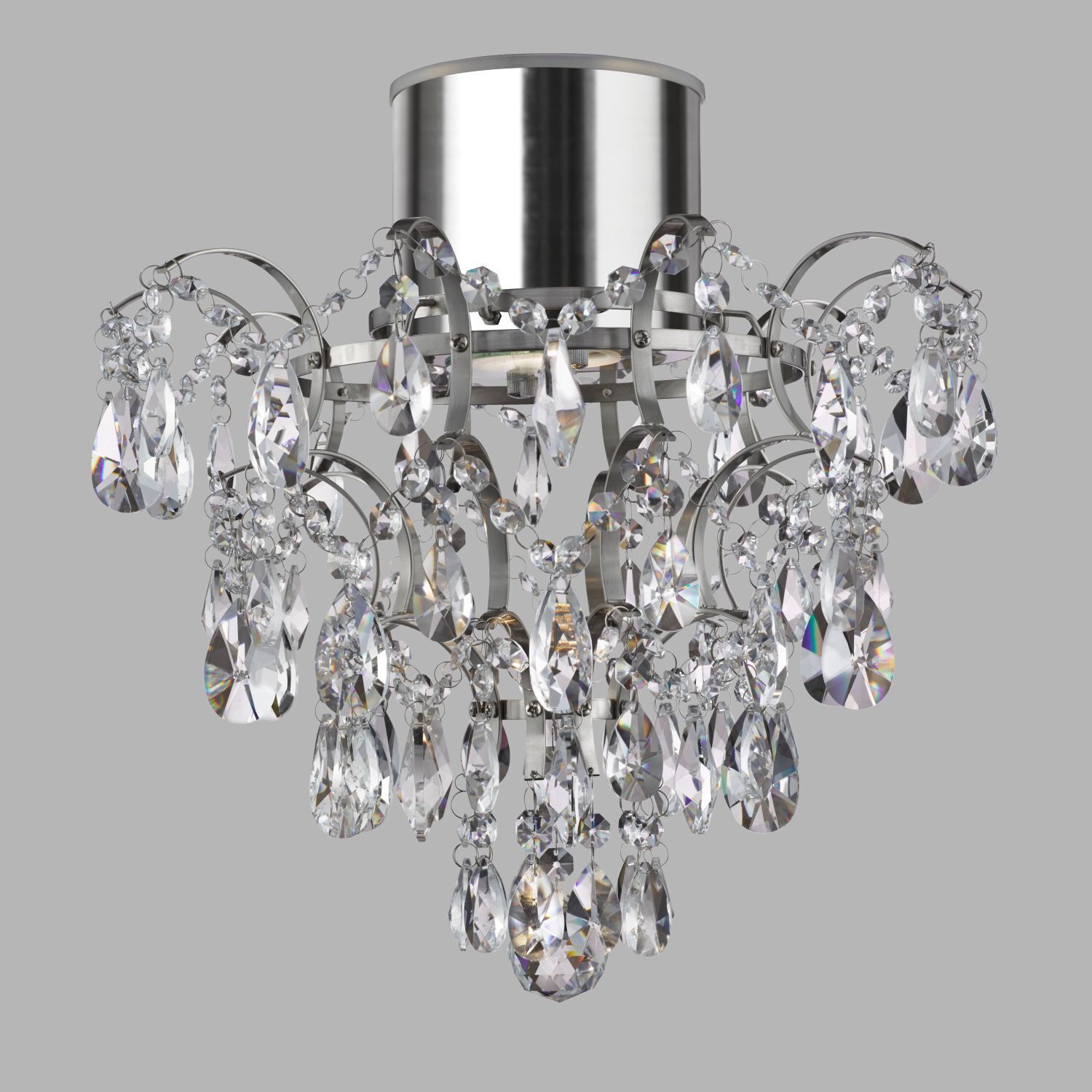 Deckenlampe IP44 Kristall Ø 36 cm GU10 Chrom Badezimmer