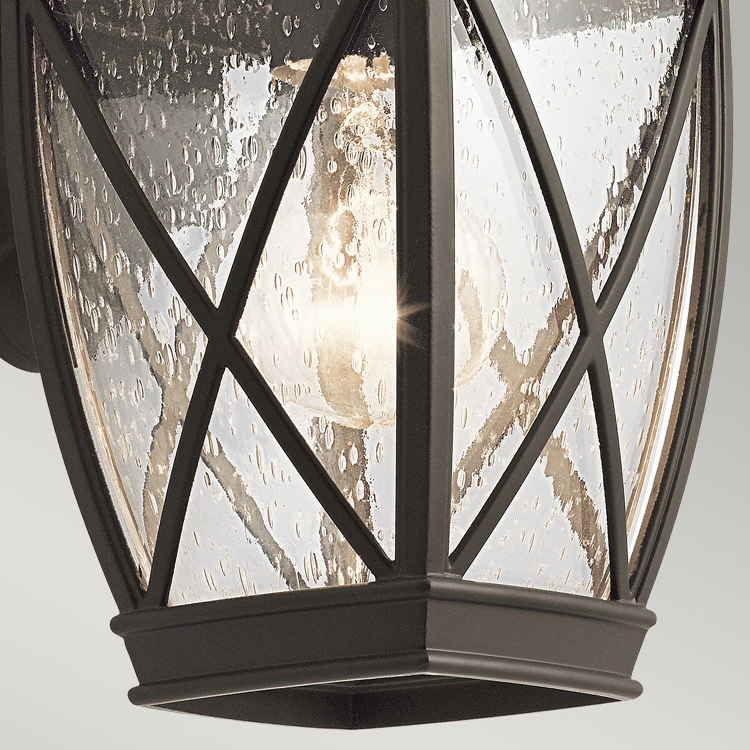 Außenleuchte IP44 in Bronze antik E27 Aluminium Glas