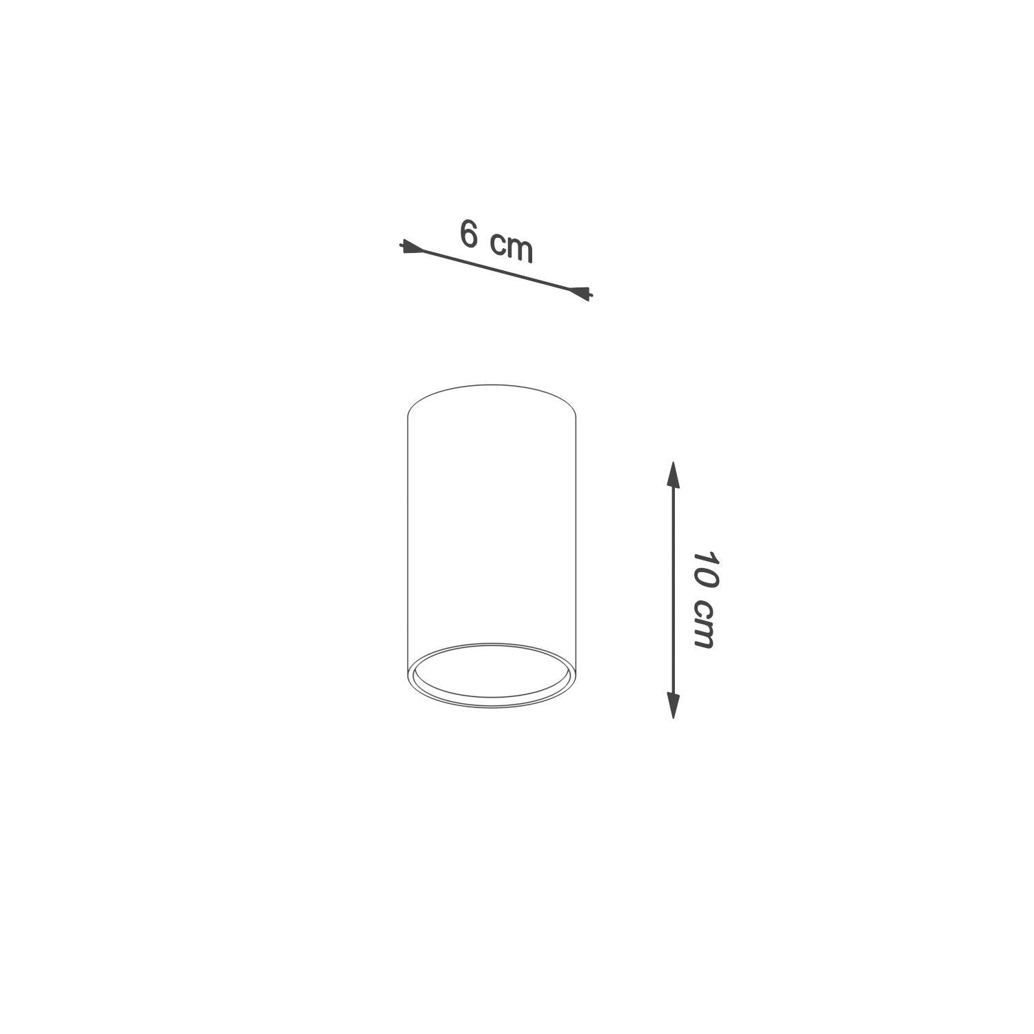 Aufputz Spot Weiß Metall rund Ø 6 cm H: 10 cm klein GU10