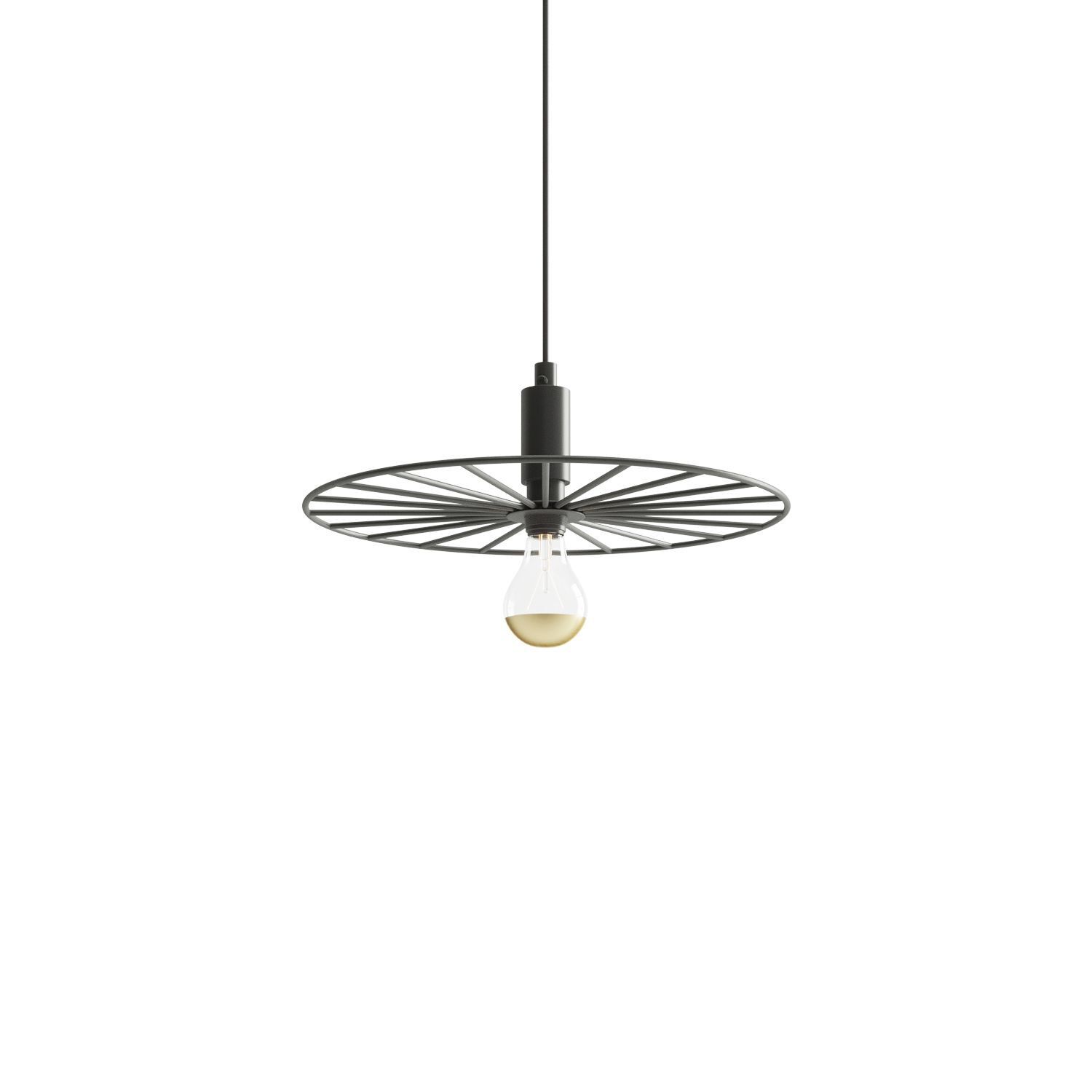 Design Hängelampe rund Ø 30 cm Metall Rad Draht für E27