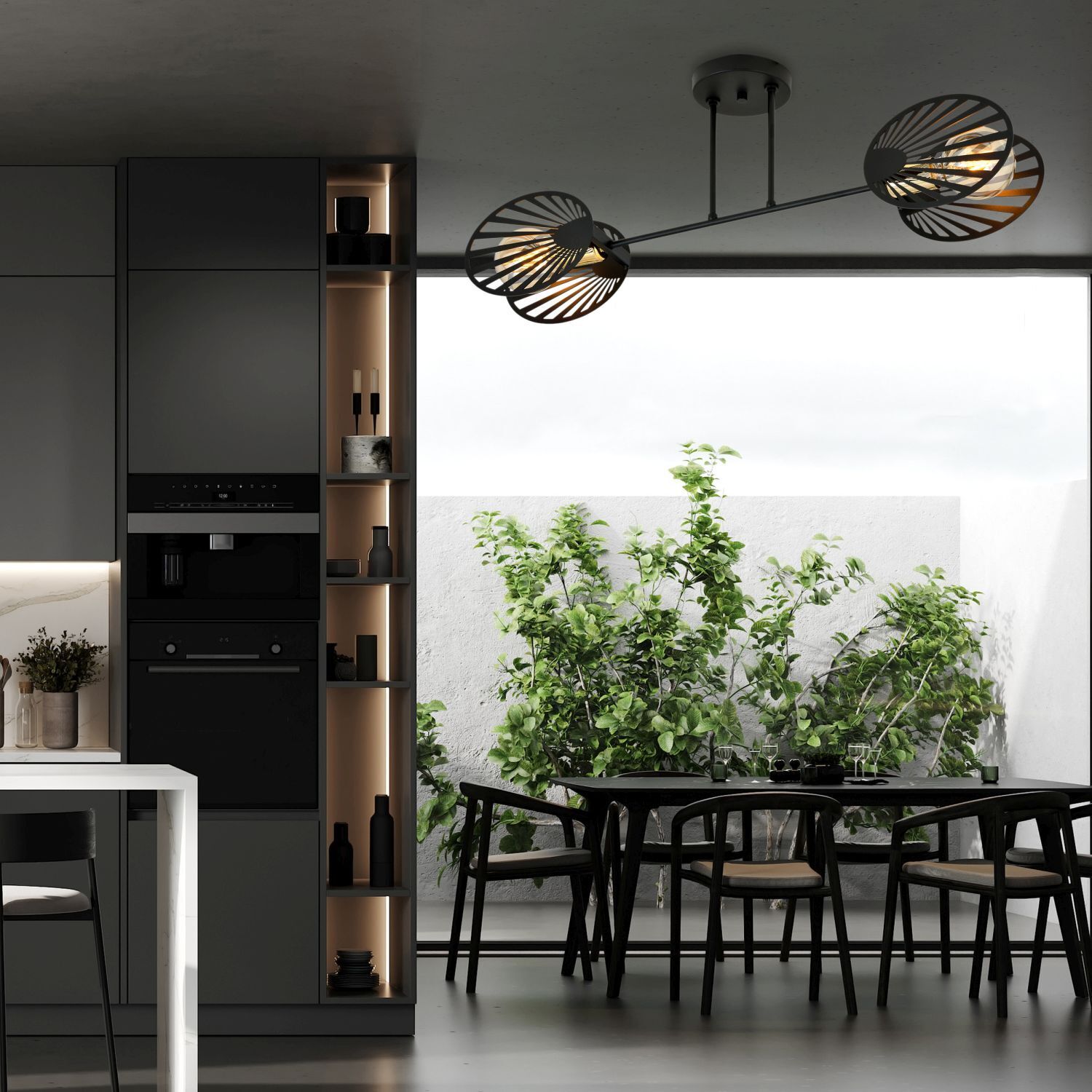 Deckenlampe Metall Schwarz 86 cm lang Modern CADMUS