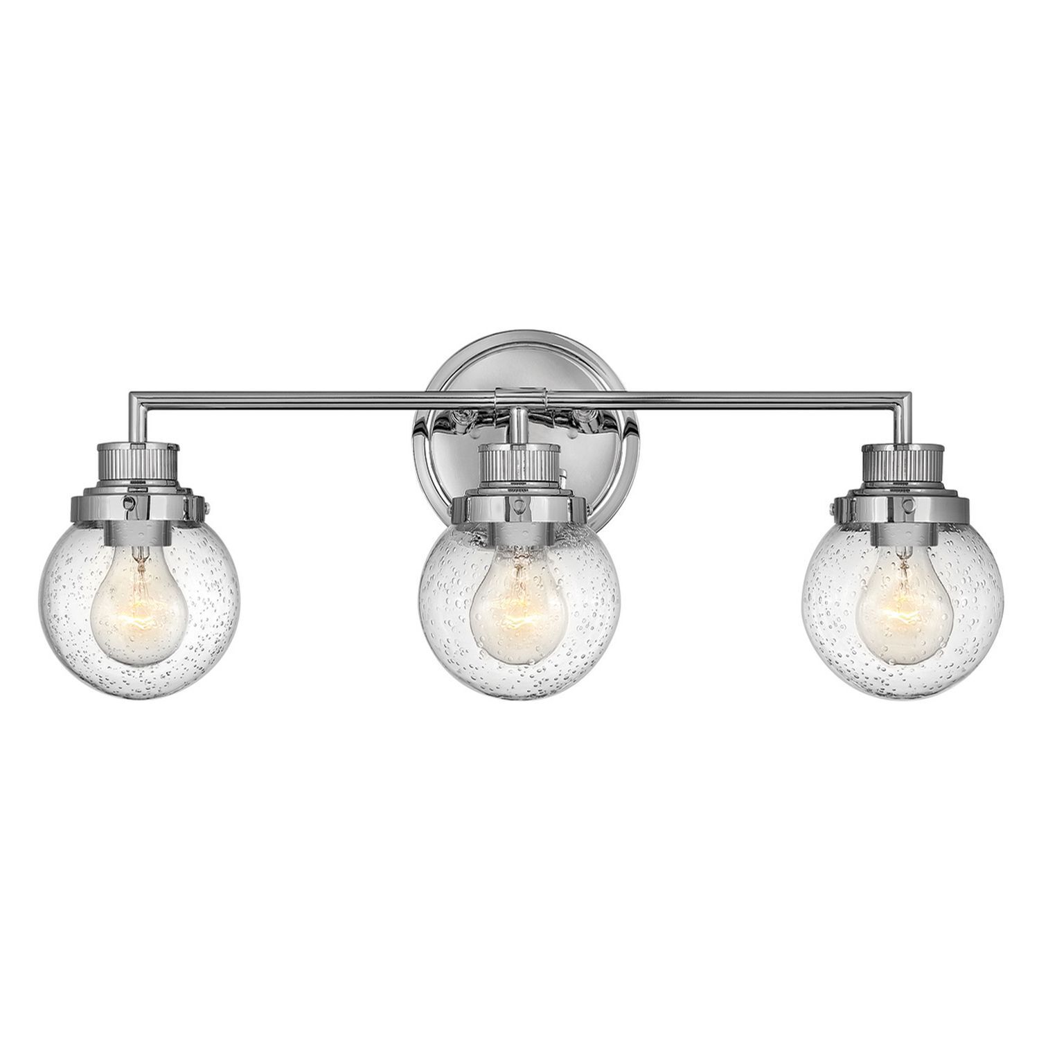 Badlampe Wand Metall Glas E27 IP44 B: 61,5 cm Chrom ZOFIA