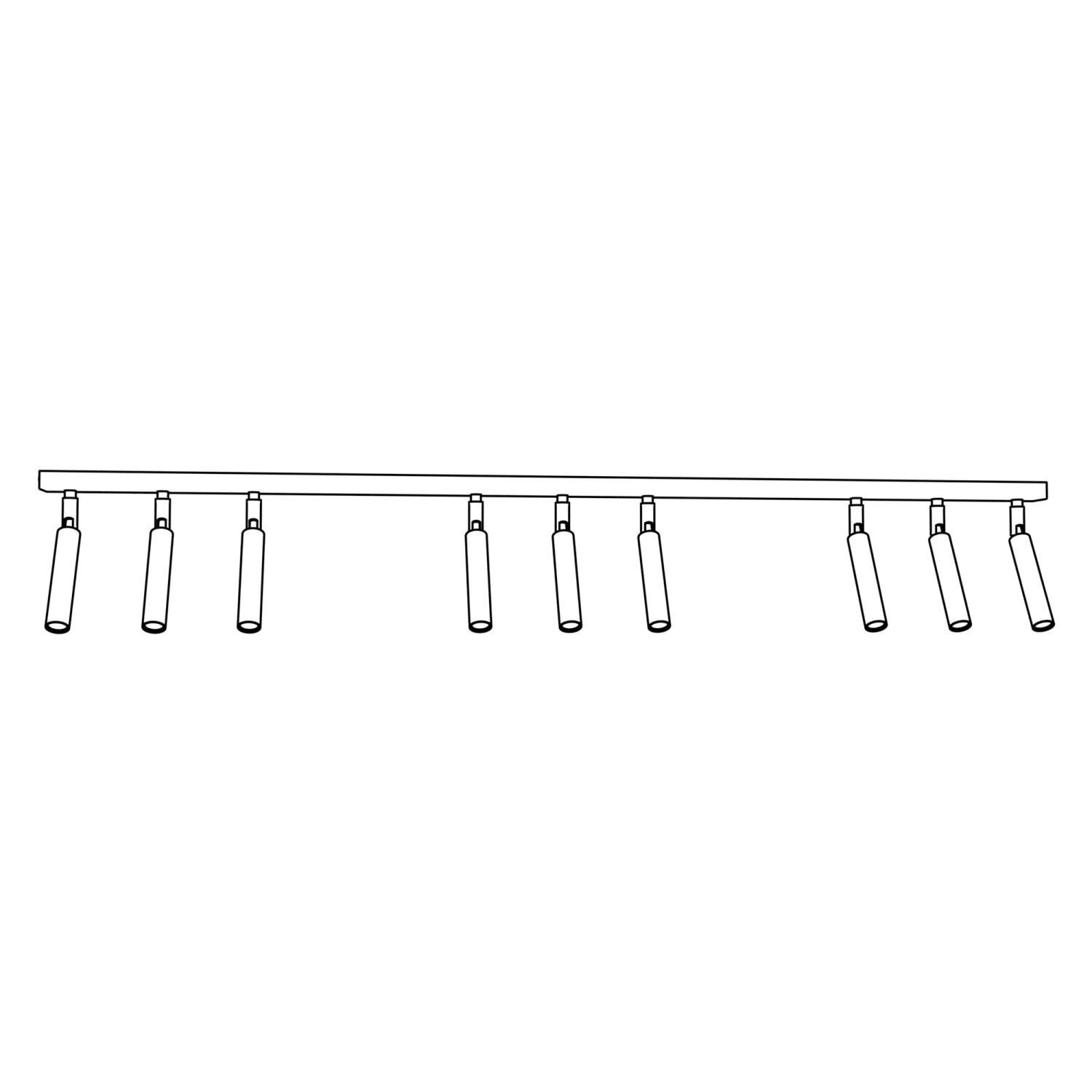Verstellbarer Deckenspot Schwarz Metall G9 116 cm lang