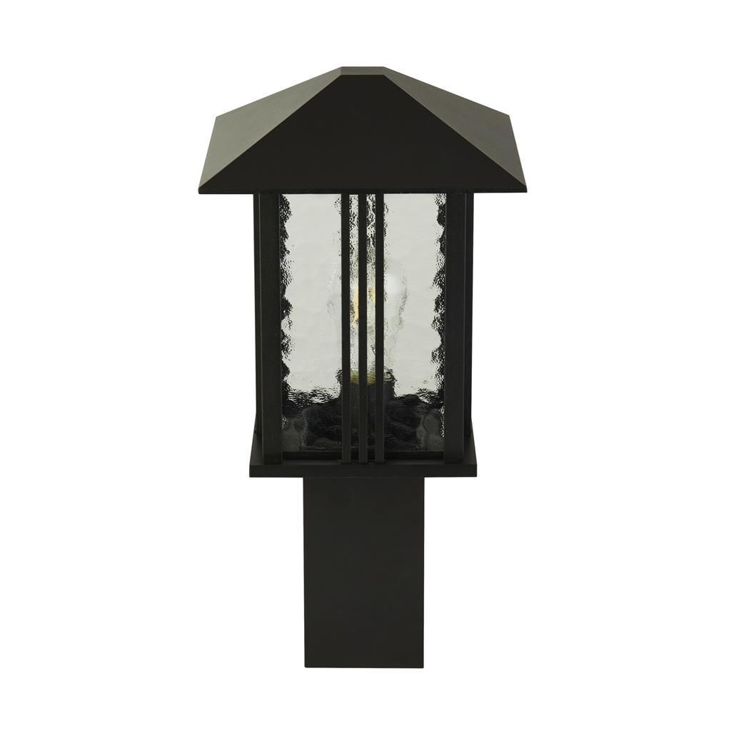 Sockelleuchte Schwarz 45 cm IP44 E27 Aluminium Glas