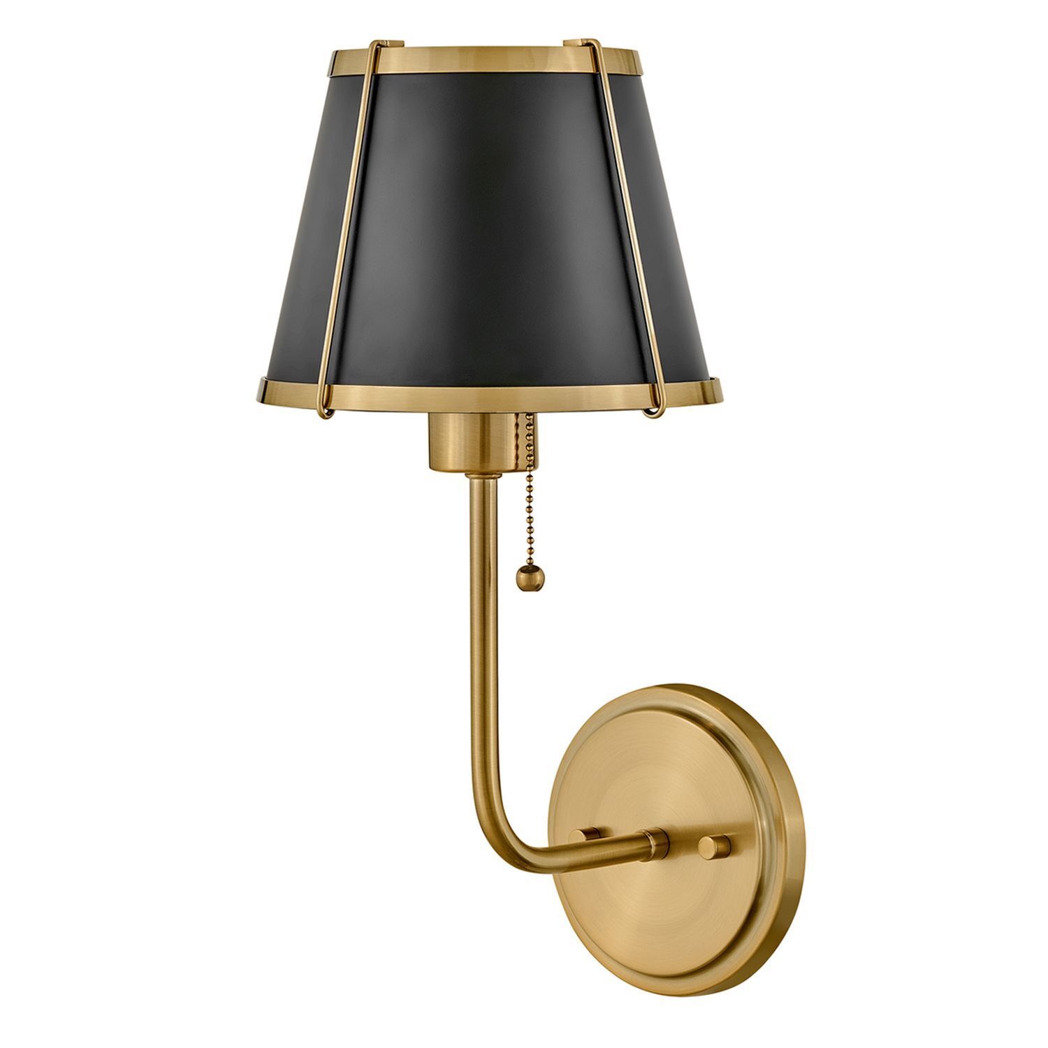Wandlampe mit Schalter 40cm hoch E27 Metall in Messing Schwarz
