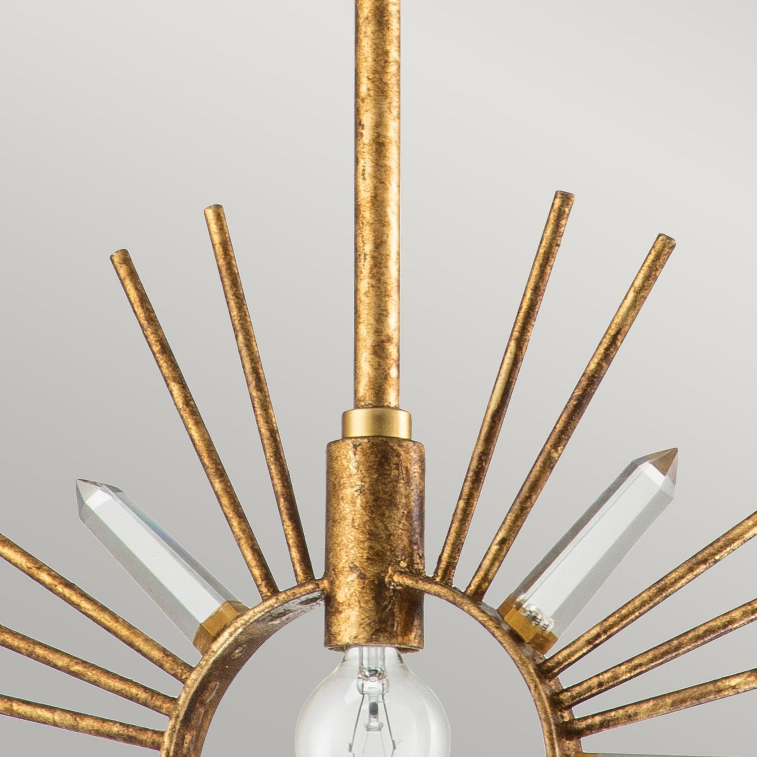 Hängelampe Gold B: 30,5 cm H: max. 127 cm Metall Kristall gold, sonnenstrahl, kronleuchter, kristall, deckenleuchte