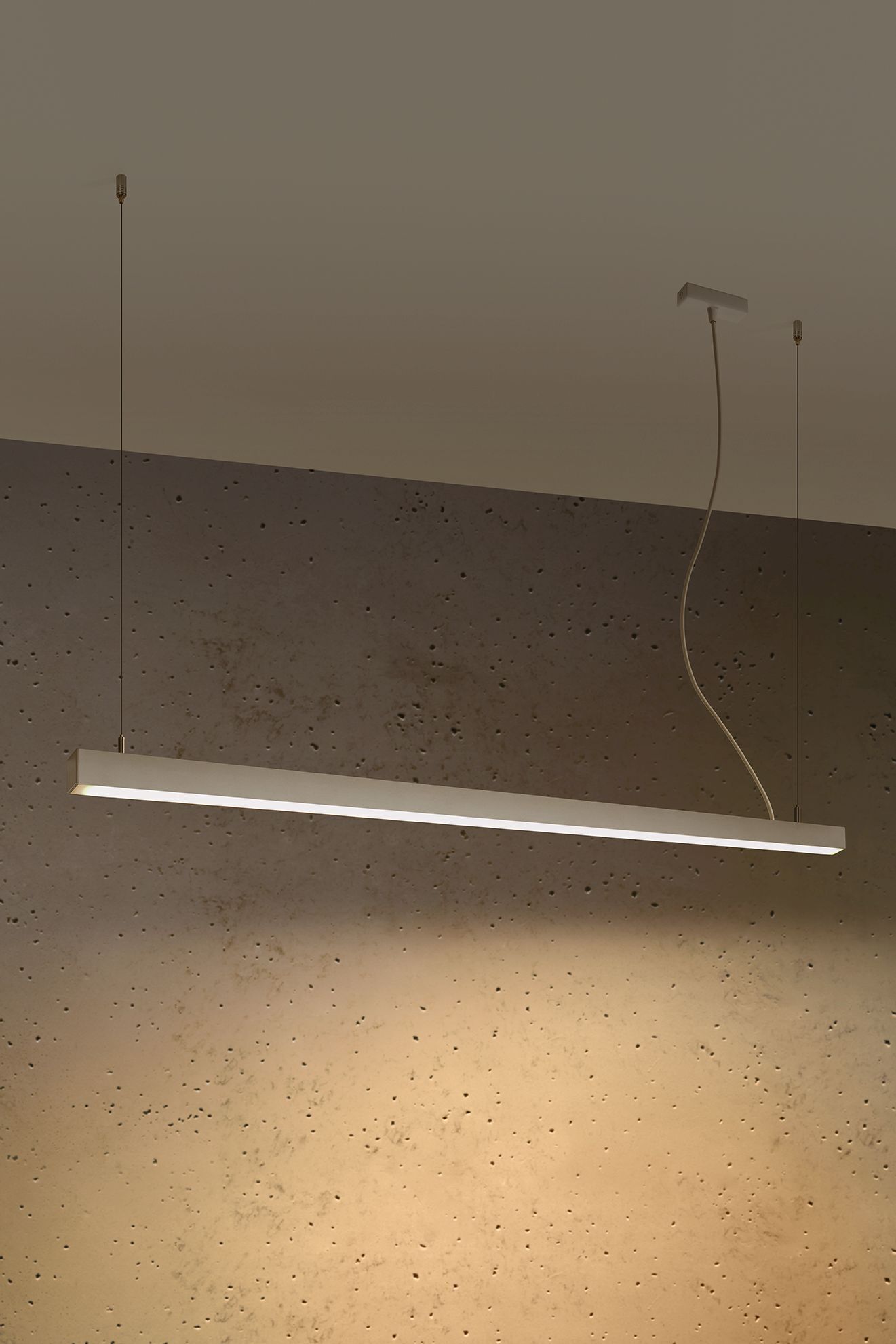LED Hängeleuchte Weiß lang 150 cm 3000 K 4940 lm