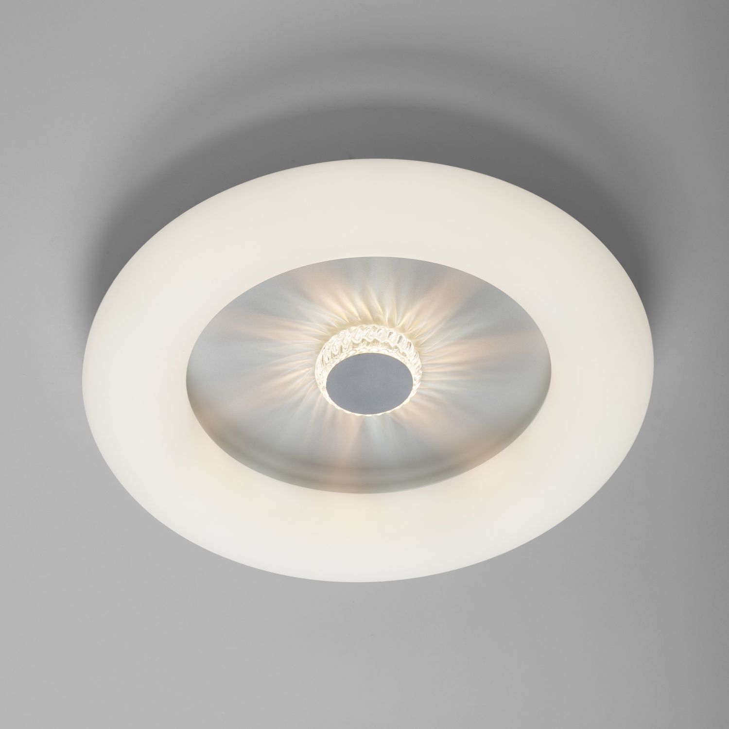 Weiße LED Deckenlampe mit Dimmer Fernbedienung Ø50 cm