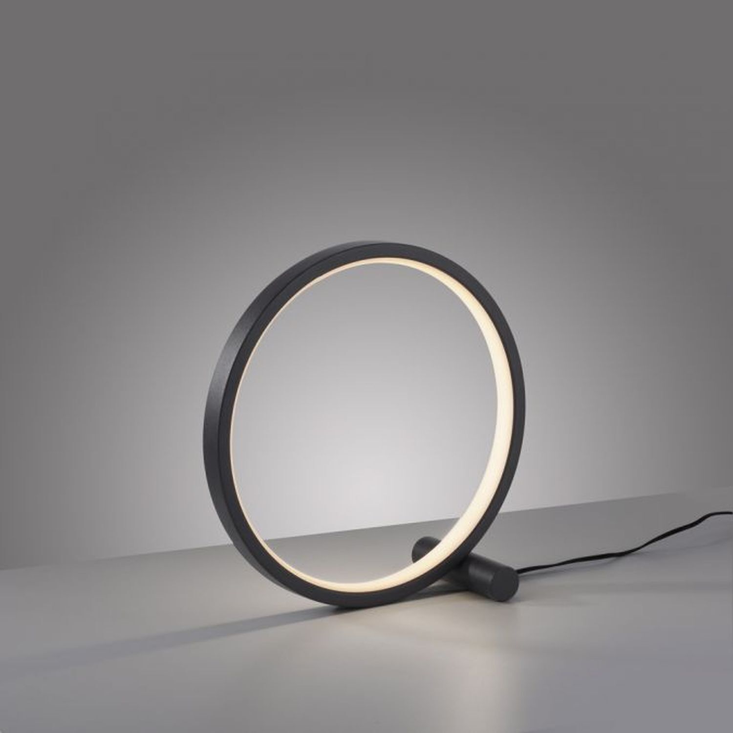 LED Tischlampe Schwarz Metall Ring H:25,5 cm 1290 lm
