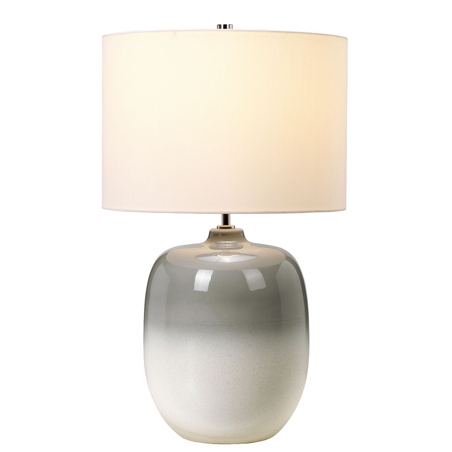 Tischlampe Keramik Stoff Hellgrau Creme 61,5 cm E27