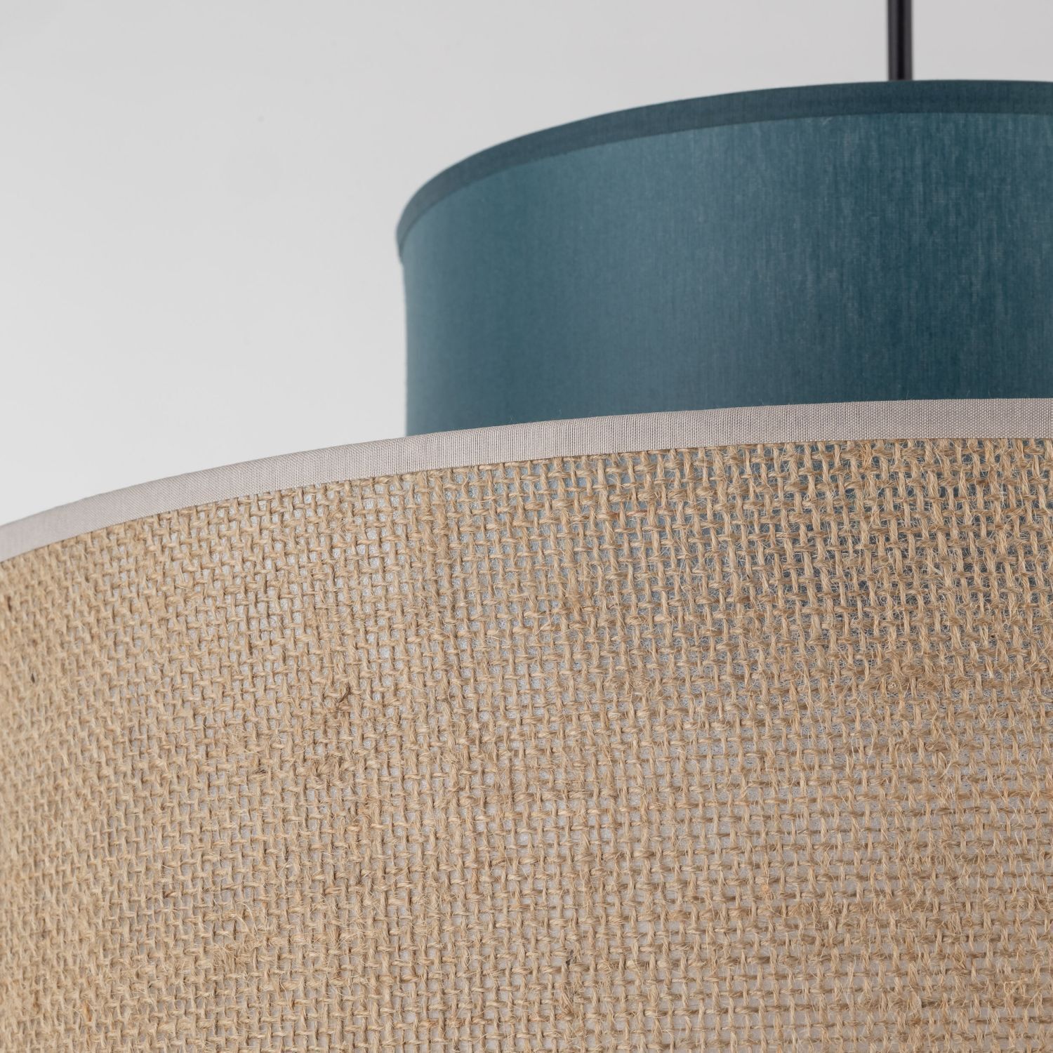 Hängelampe verstellbar Jute Stoff E27 rund Ø 38 cm BRADY Lampe, Lampenschirm, Drinnen, Innenarchitektur