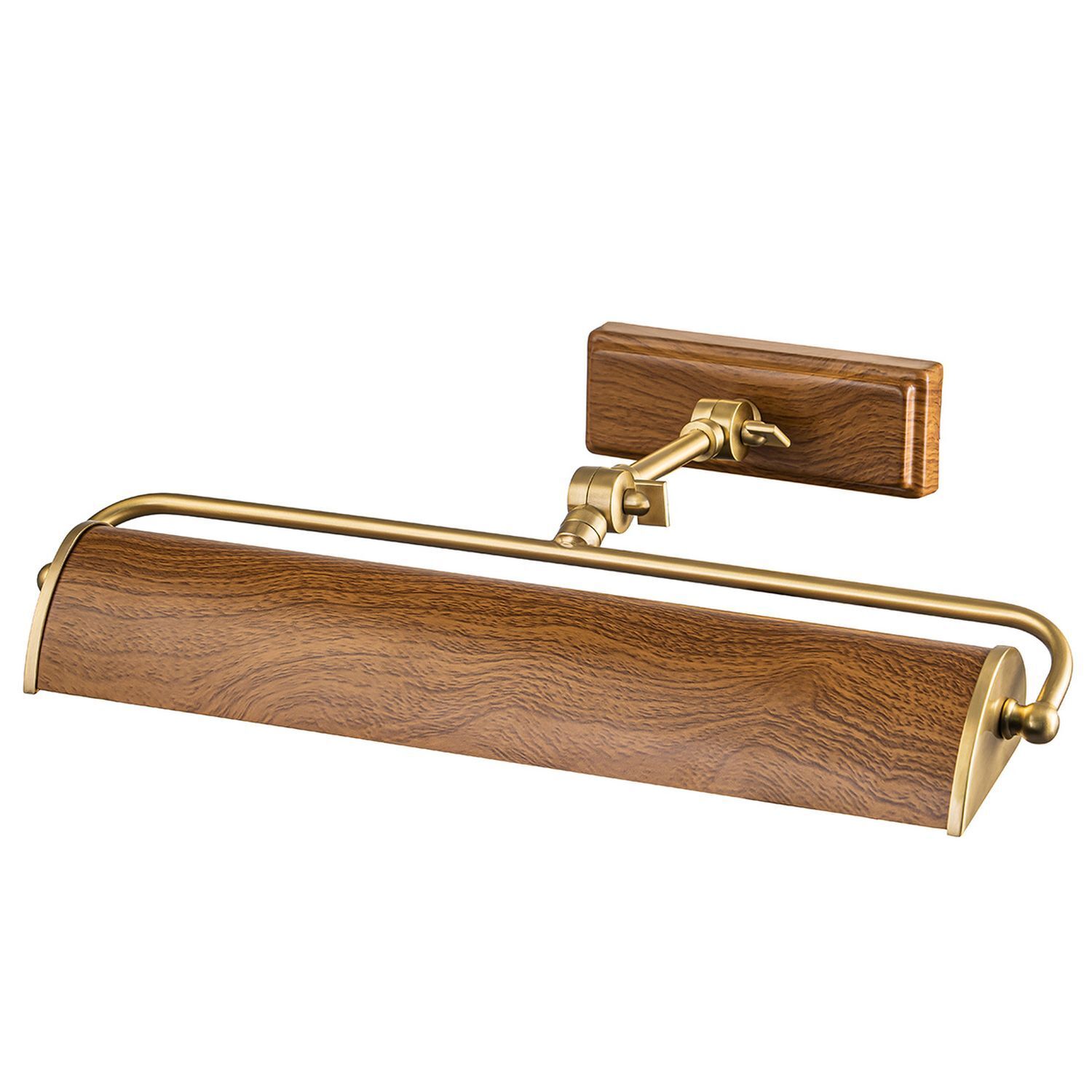 Bilderlampe Metall in Eiche Messing Antik B: 44,5 cm Vintage