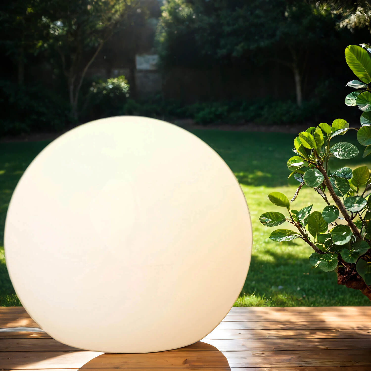 Außenleuchte Kugel Ø 30 cm Weiß E27 LED 2700 K Garten