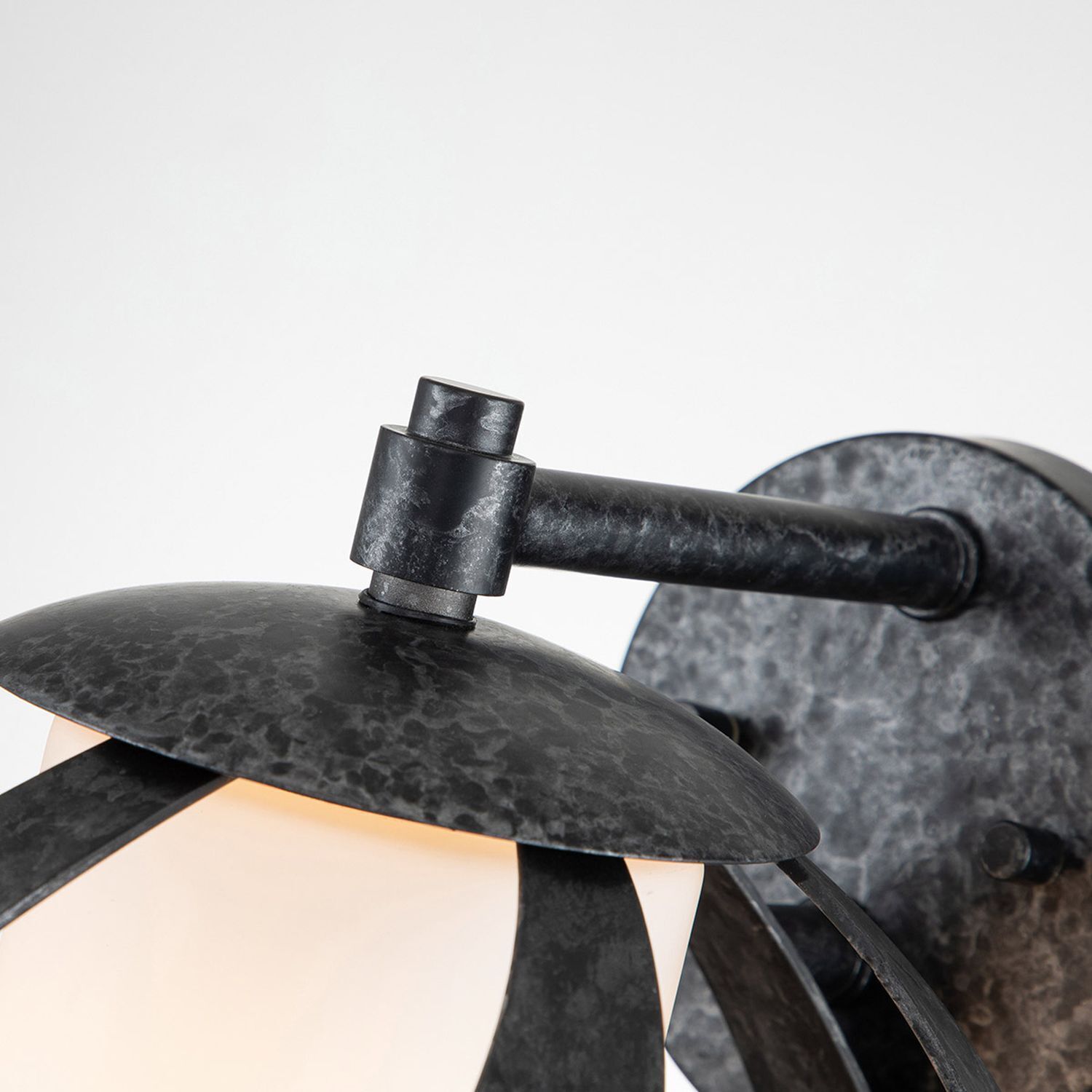 Außenwandlampe Metall Glas E27 IP44 H: 28,2 cm dekorativ