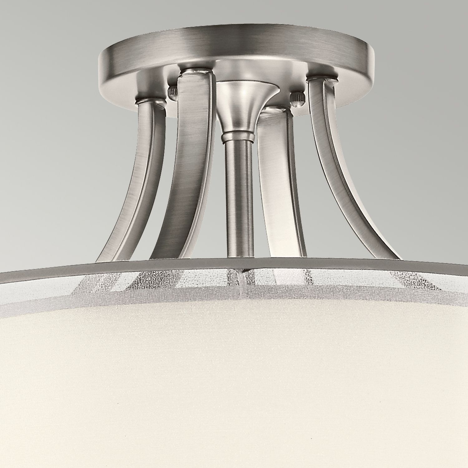 Deckenlampe Weiß Zinn antik Glas Leinen Metall CANELADO