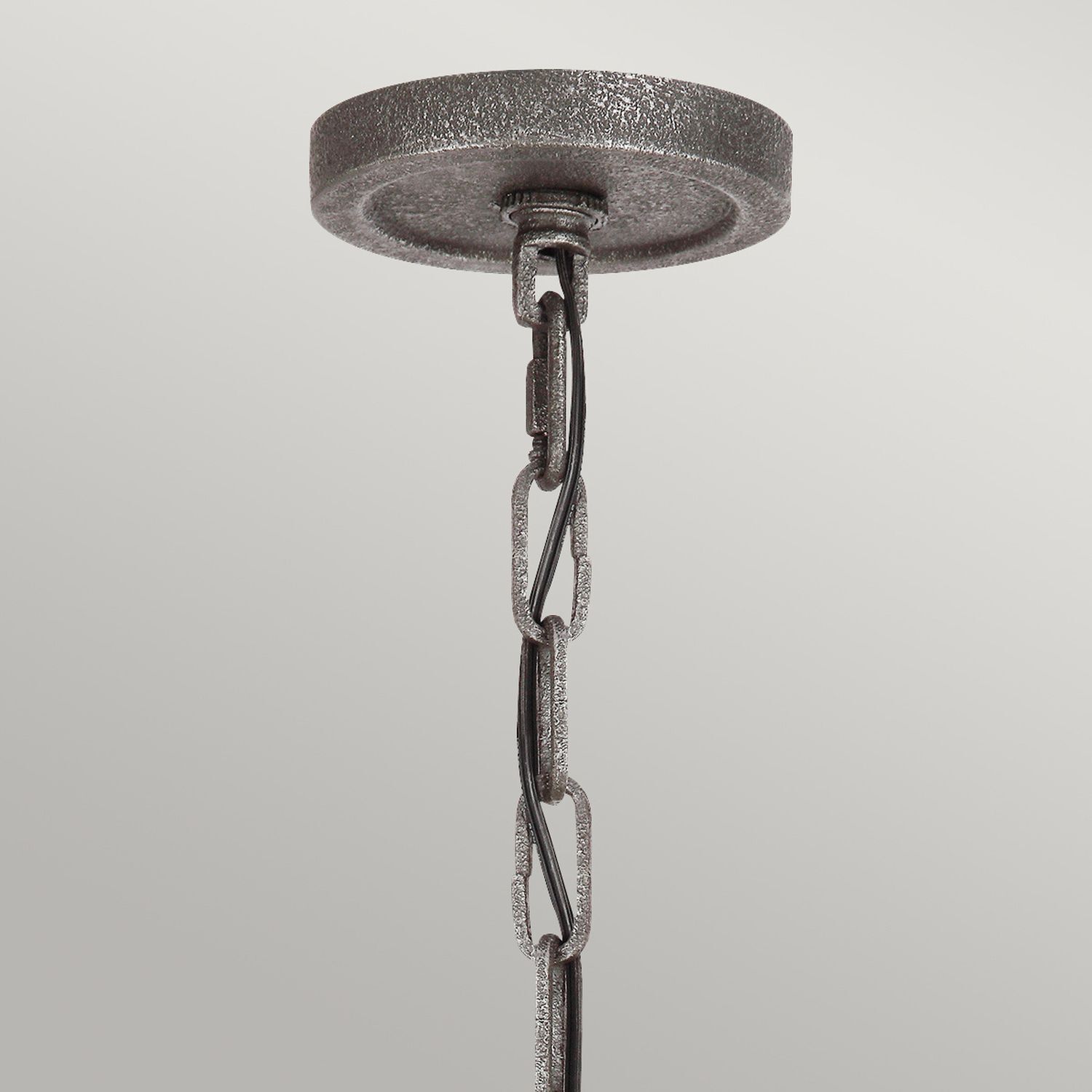 hängelampe, kette, metall, industriell, grau