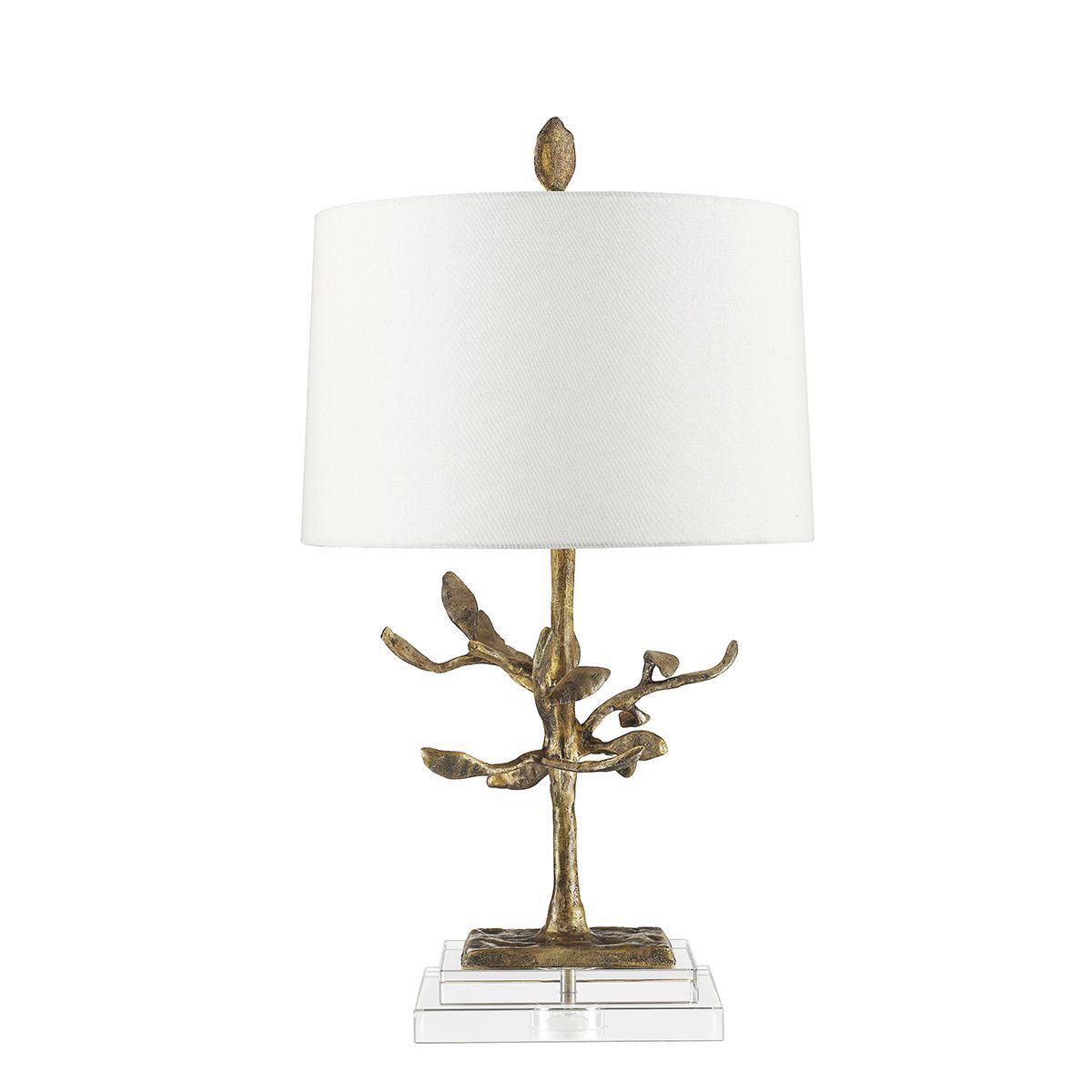 Tischleuchte Modern kunstvoll 70 cm Blattgold GNURIA Lampe, Tischlampe, Lampenschirm