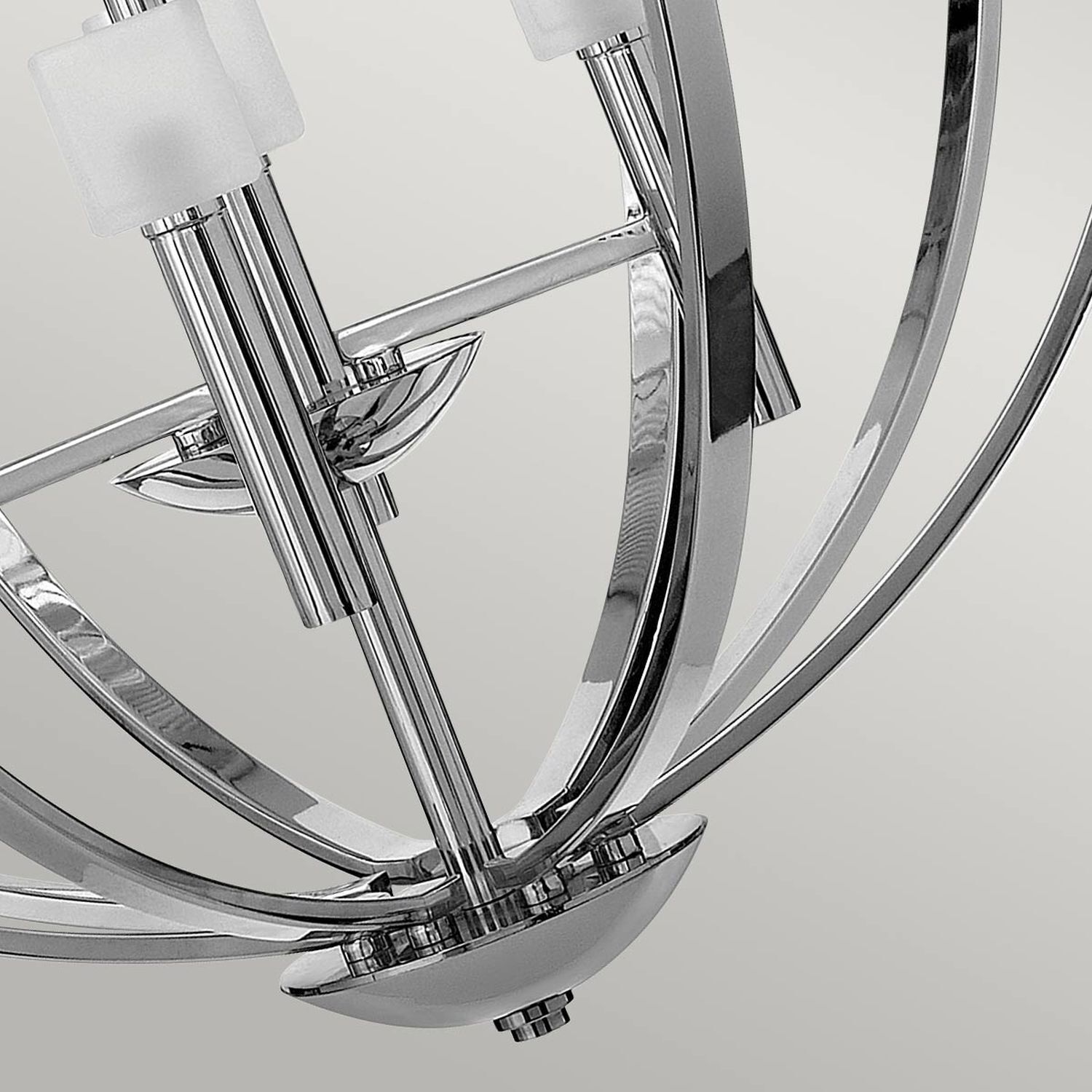 Kronleuchter LED G9 rund D: 71,3 cm Metall Glas in Chrom Weiß Leuchter, Lampe