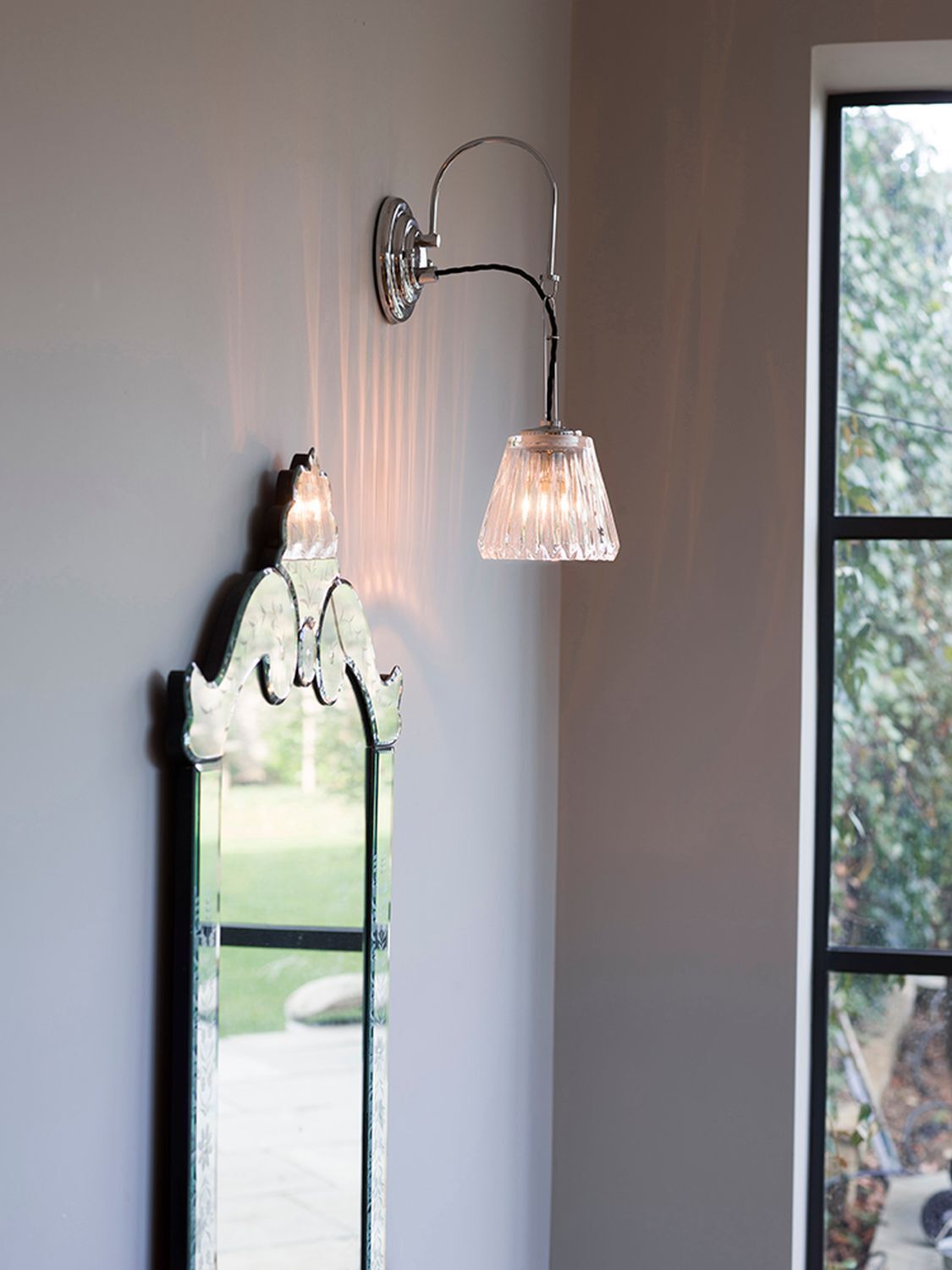 Badlampe LED aus Messing in Chrom IP44 spritzwasserdicht Lampe