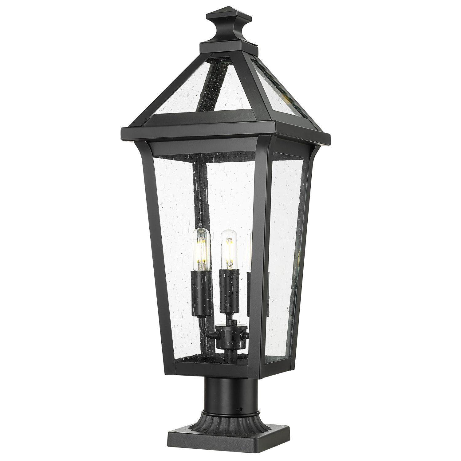 Sockelleuchte Schwarz 60 cm 3x E14 IP44 Rustikal Lampe, Laterne