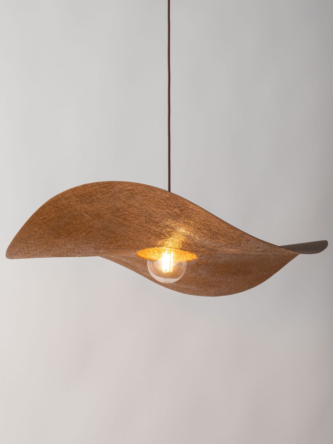 Hängelampe Braun Kupfer E27 Modern Wellenschirm
