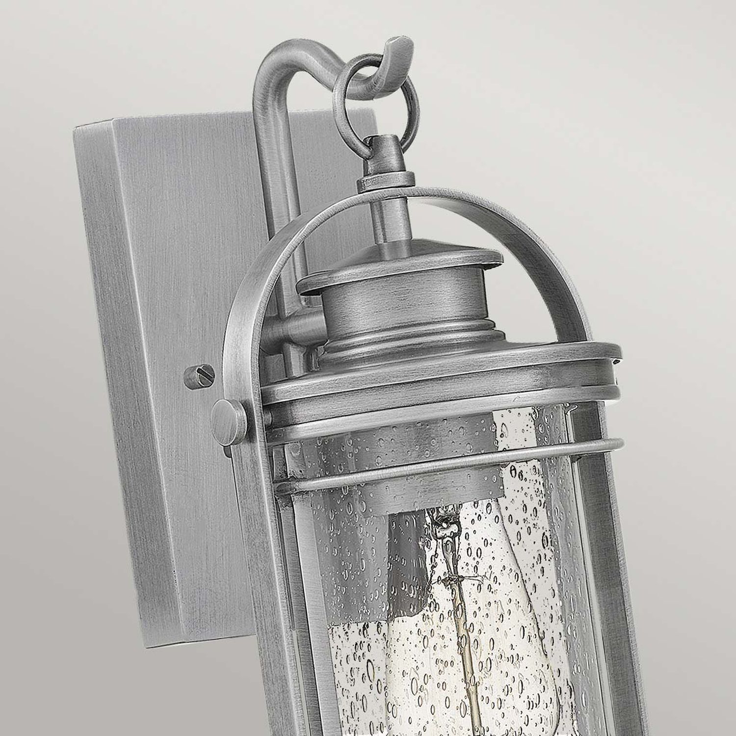 Wandleuchte außen E27 IP44 H: 28,9 cm Aluminium Glas