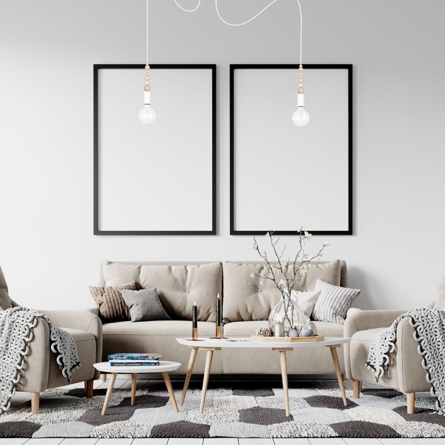 Große Spider Pendelleuchte Holz Metall E27 400 cm Weiß Dekoration für Zuhause, Couch, Mobiliar, Tabelle, Wohnzimmer