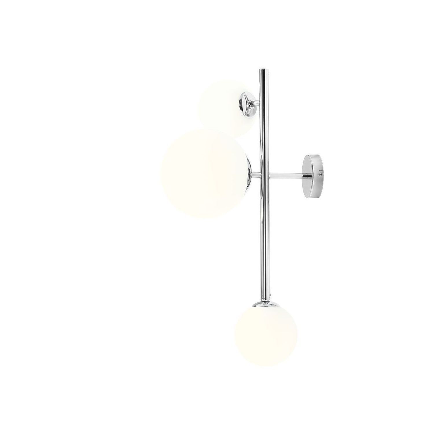 Wandlampe Chrom Weiß Glas Kugeln Metall 2-flmg blendarm