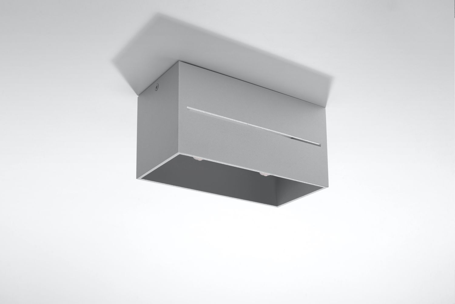 Graue Deckenleuchte eckig Modern Aluminium 2x G9 Flur
