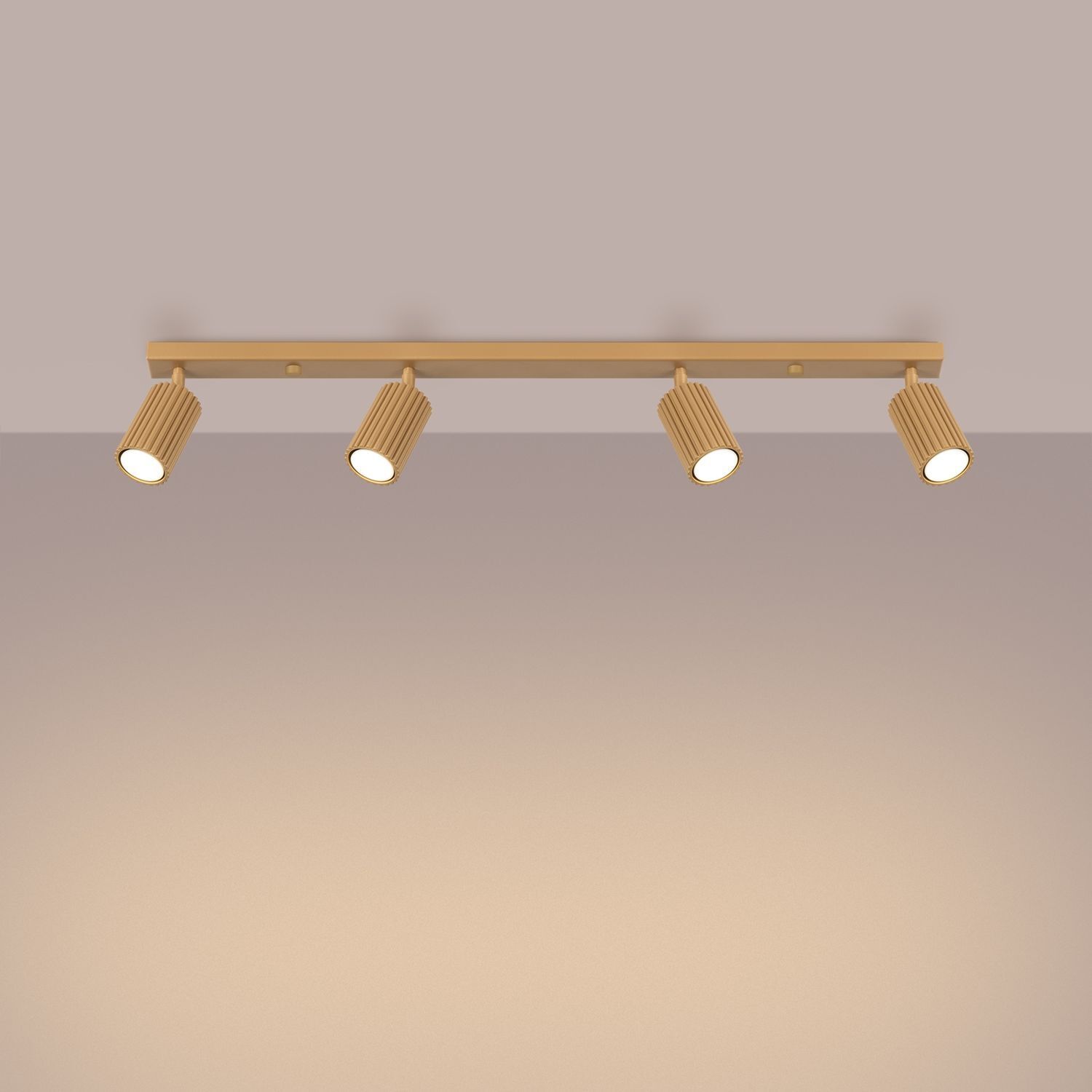 Deckenlampe 4-flammig 81 cm lang GU10 in Gold aus Aluminium