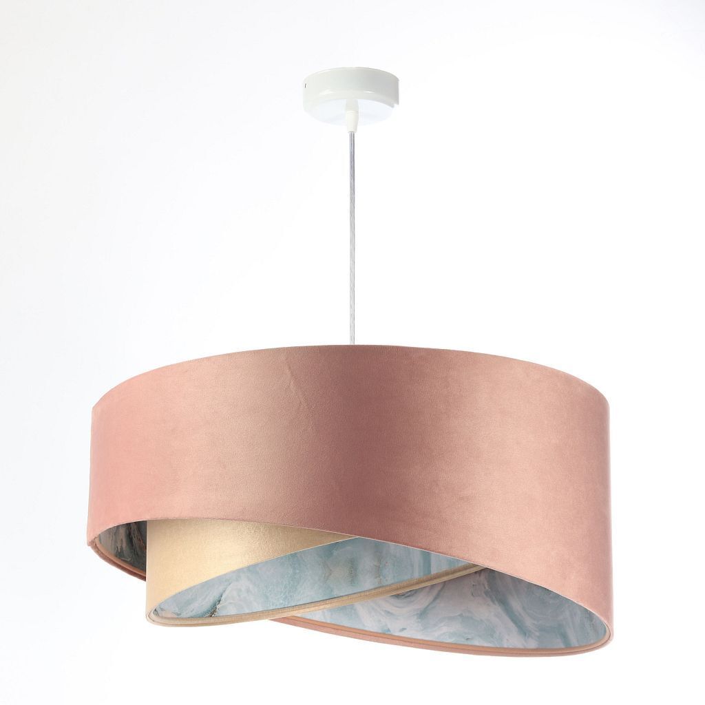 Pendelleuchte Rosa Beige Hellblau Ø 50 cm Stoffschirm E27
