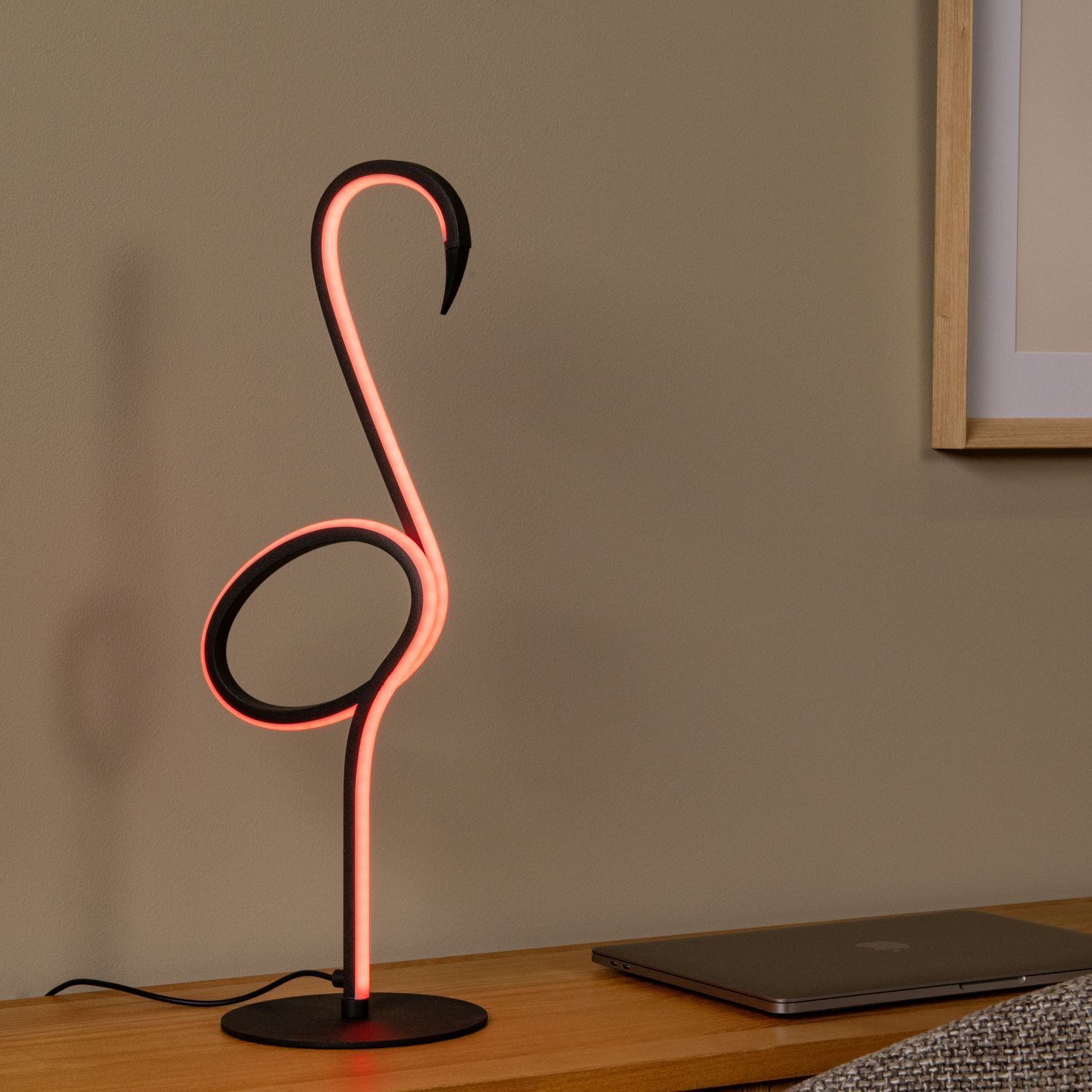 Neon-Lampe, Lampenfigur, Dekoration, Schmucklampe, Schwarz-rot