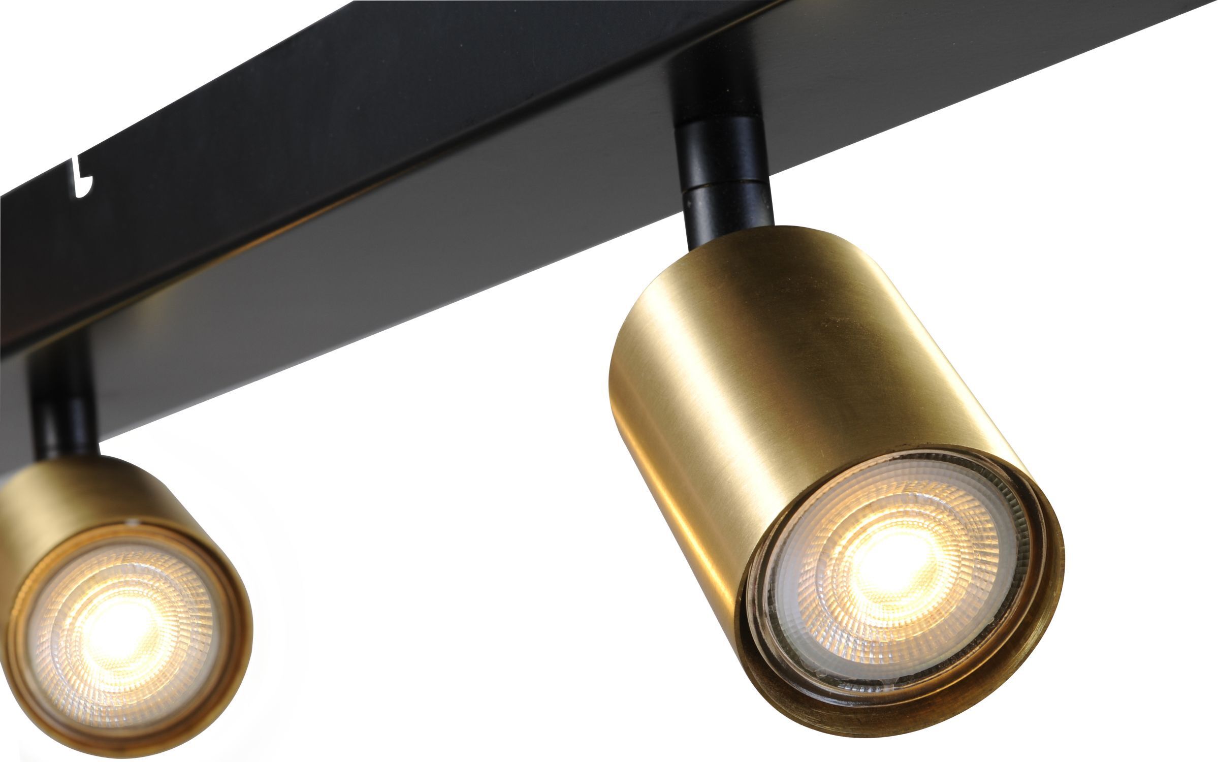 Spot Strahler Schwarz Gold 130 cm lang 5-flammig