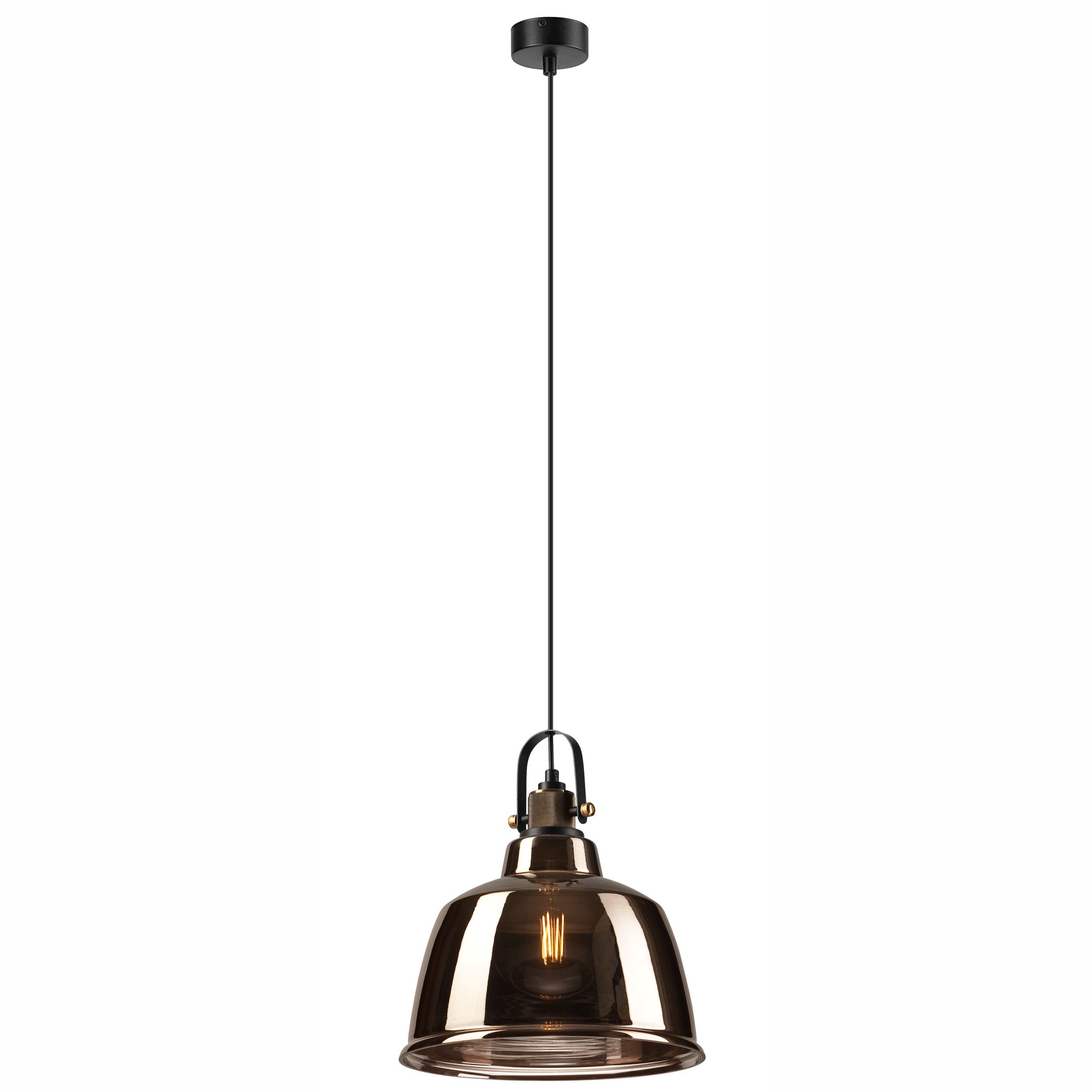 Pendelleuchte Glas Schirm Industrial Vintage E27