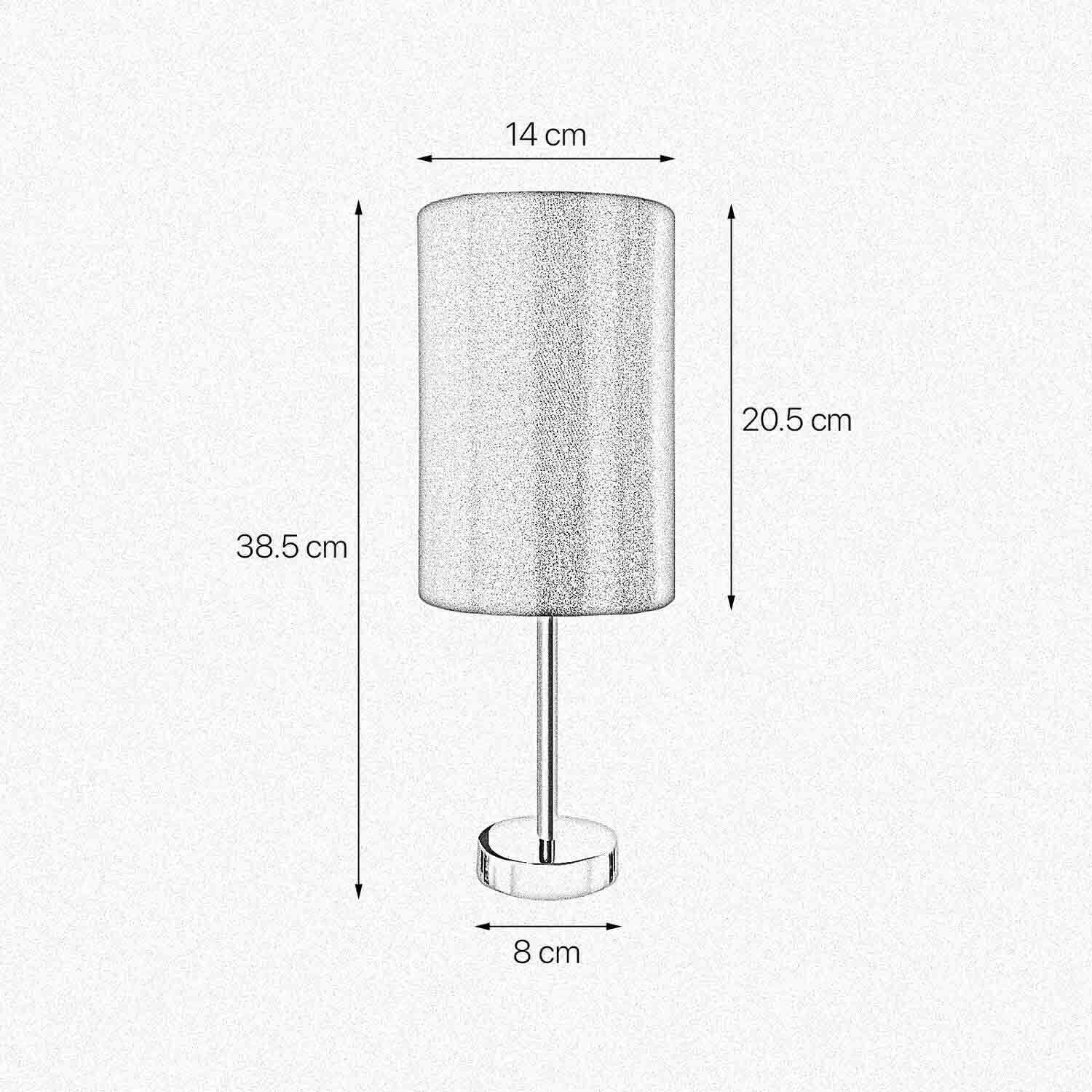Tischlampe Messing Stoff H: 38,5 cm E27 in Bronze Braun