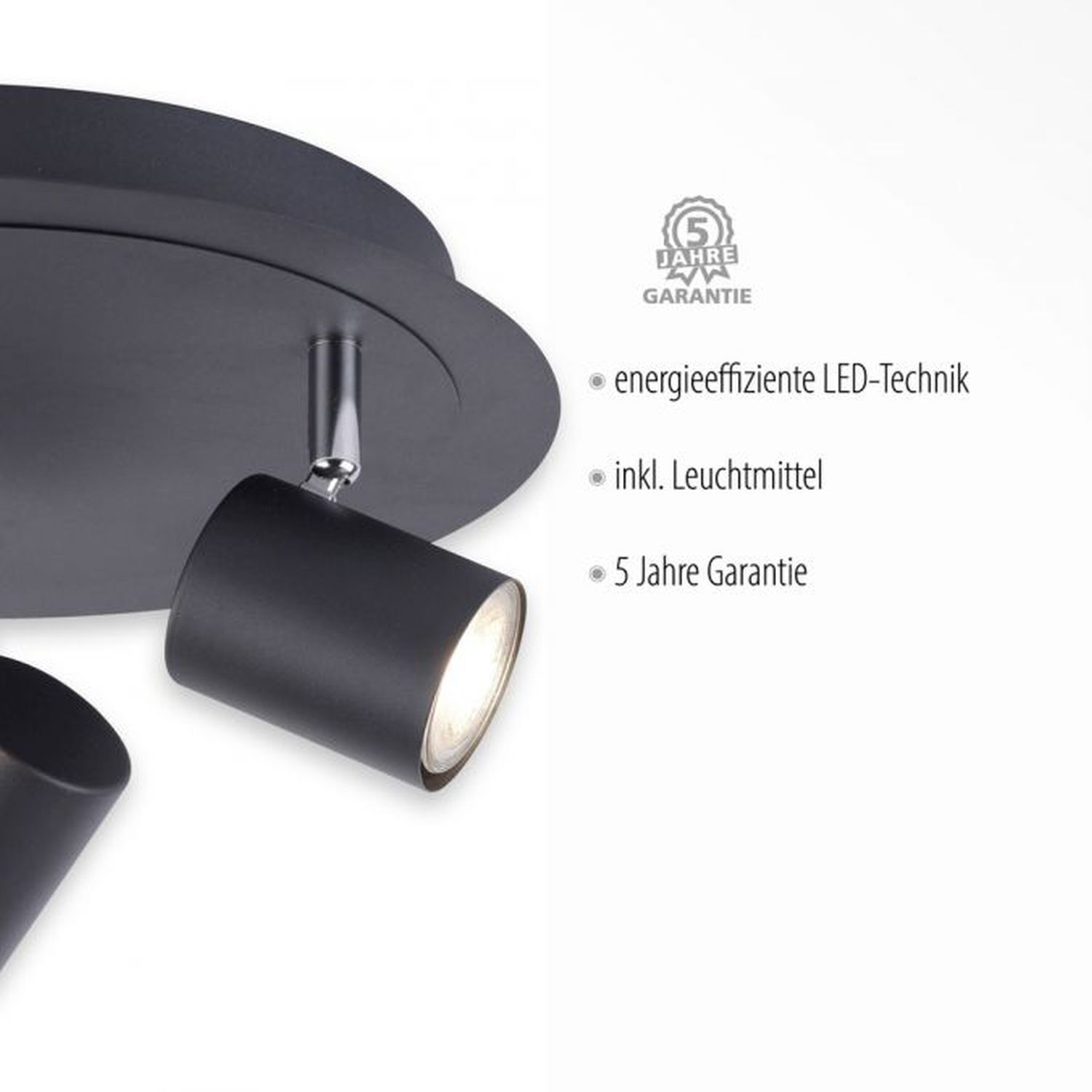 Verstellbarer Deckenspot Metall Schwarz GU10 Ø35 cm Beleuchtung, Lampe