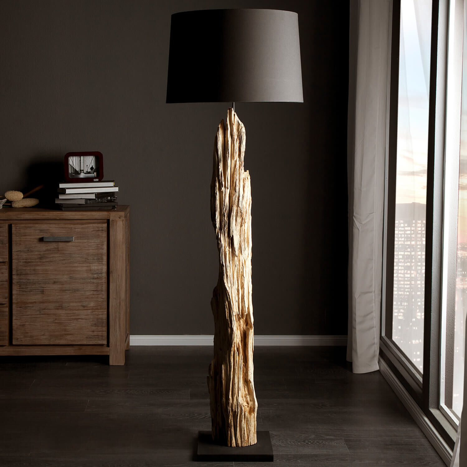 Stehleuchte 175cm Modern individuell Treibholz Lampe, Holz