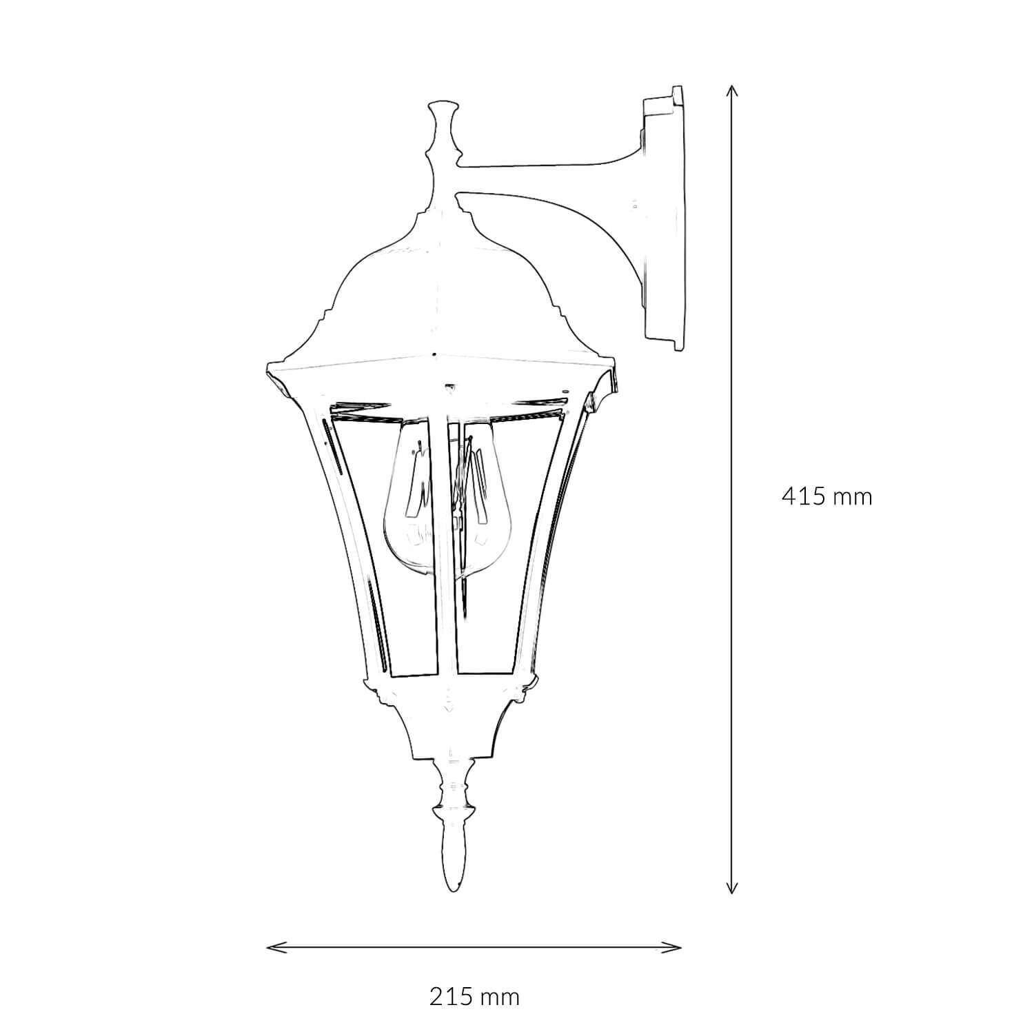 Rustikale Außenleuchte Wandlampe WARSCHAU schwarz