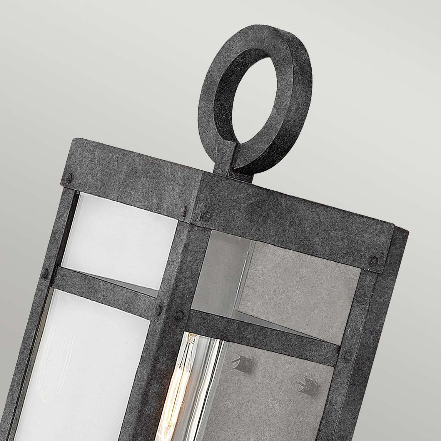 Vintage Außenwandlampe 33,6 cm hoch IP44 E27 Alu Glas