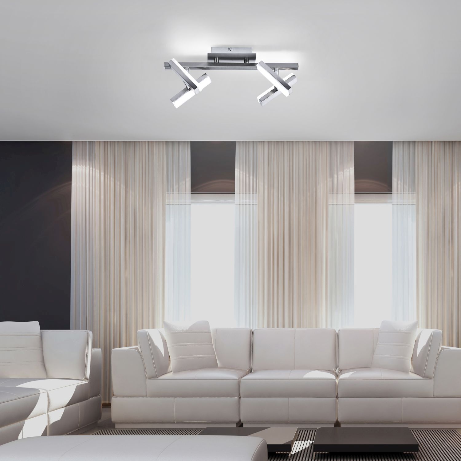 LED Deckenspot in Stahl Metall beweglich 225 lm 39 cm Innenarchitektur, Wohnzimmer, Couch, Dekoration für Zuhause, Deckenleuchte