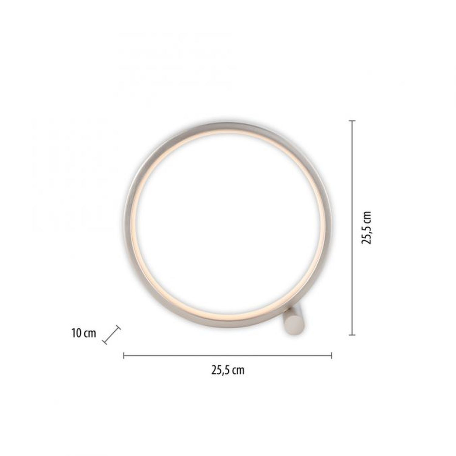 LED Tischlampe Silber Metall Ring H:25,5 cm 3000 K 10 W