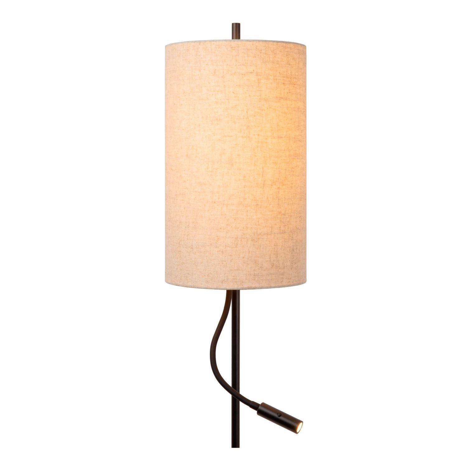 Stehleuchte Stoff Metall Beige Schwarz Leselicht 165 cm Lampe, Lampenschirm, Tischlampe