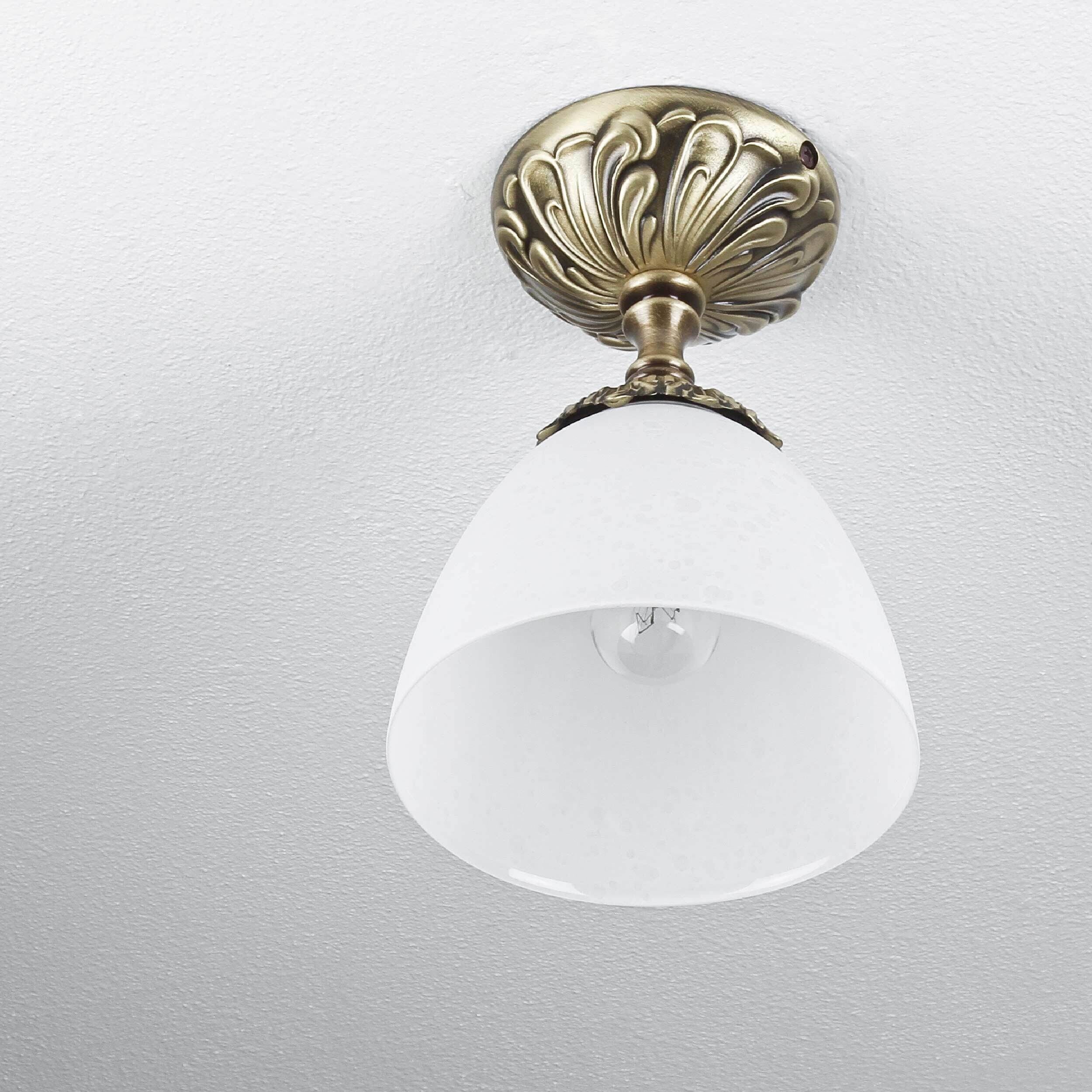 Deckenleuchte Bronze Hell Glasschirm Beatrice Deckenleuchte