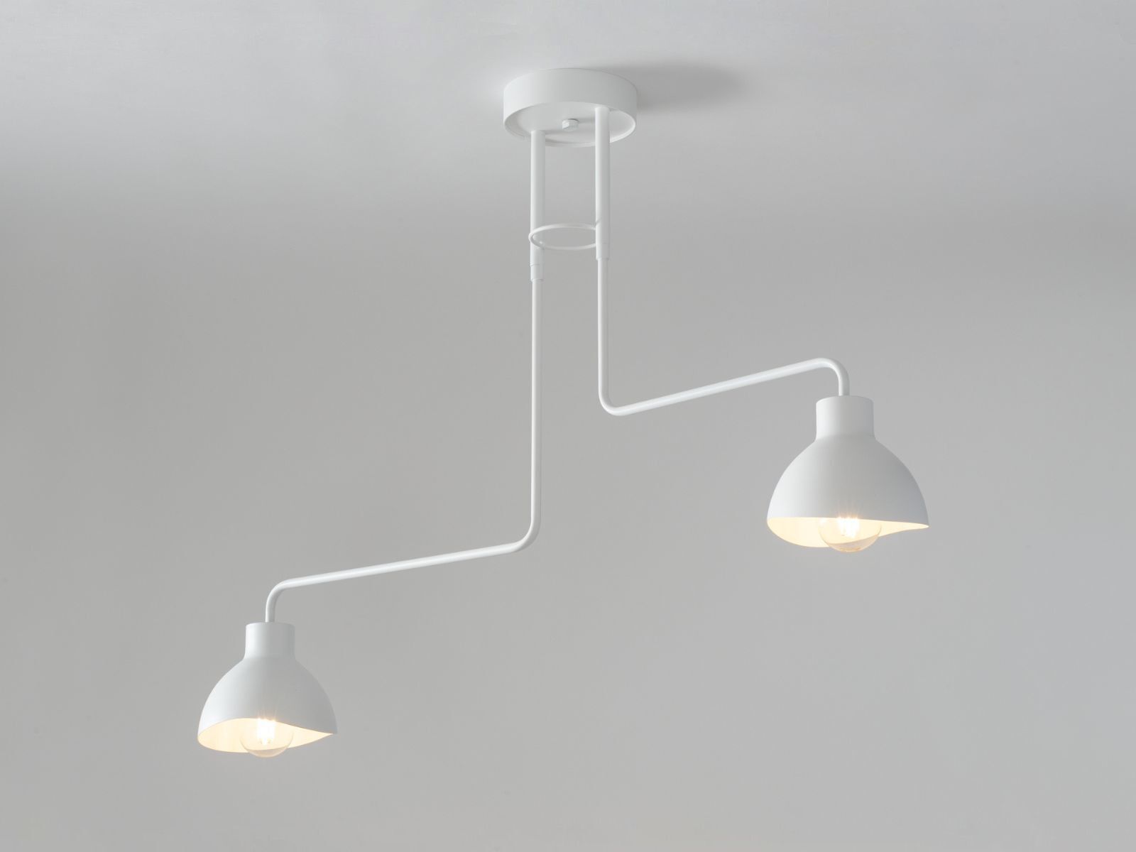 Weiße Deckenlampe Metall 2-flmg E27 bis 60W dekorativ