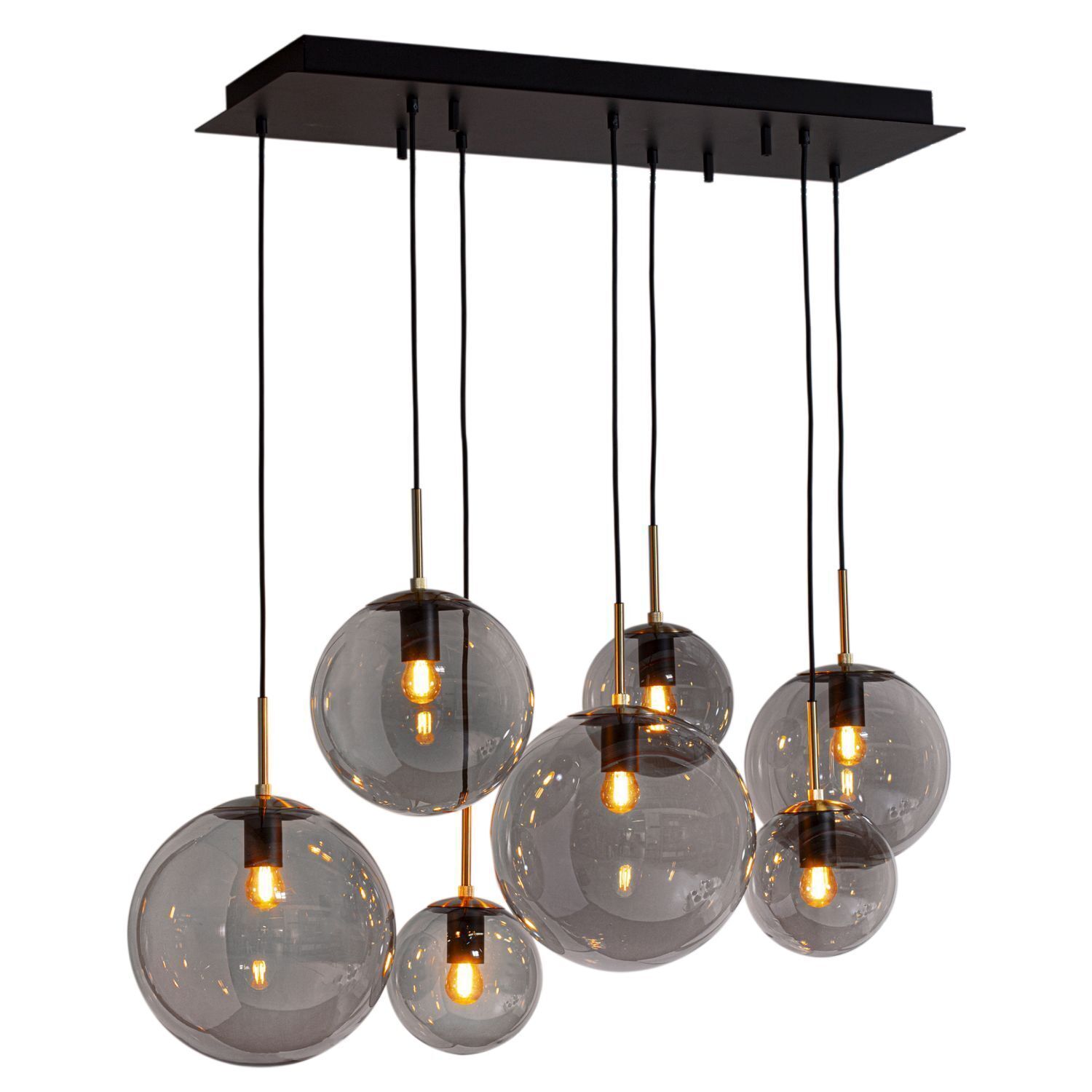 Hängelampe Metall Rauchglas 86 cm lang H: max. 120 cm E27